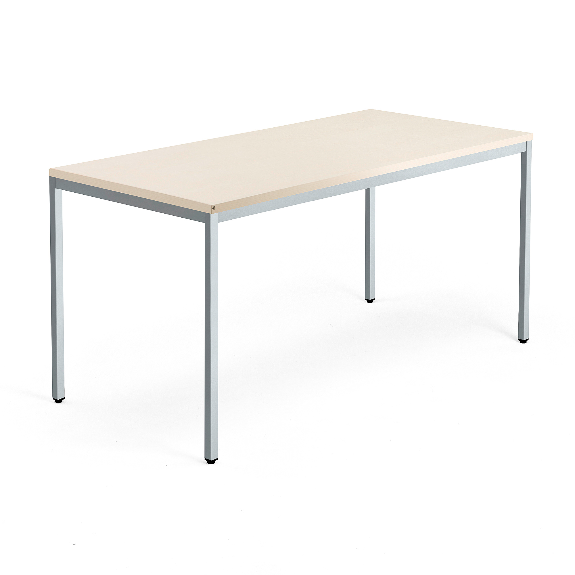 Levně Jednací stůl QBUS, 4 nohy, 1600x800 mm, stříbrný rám, bříza