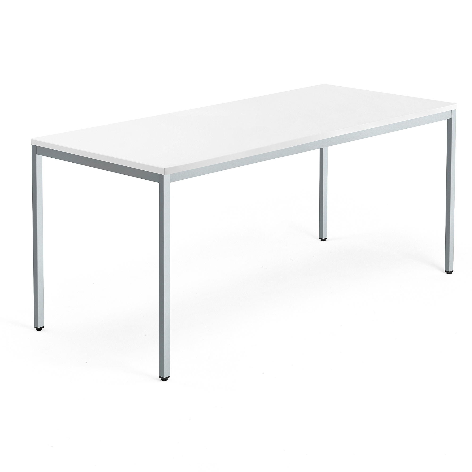 Levně Psací stůl QBUS, 4 nohy, 1800x800 mm, stříbrný rám, bílá