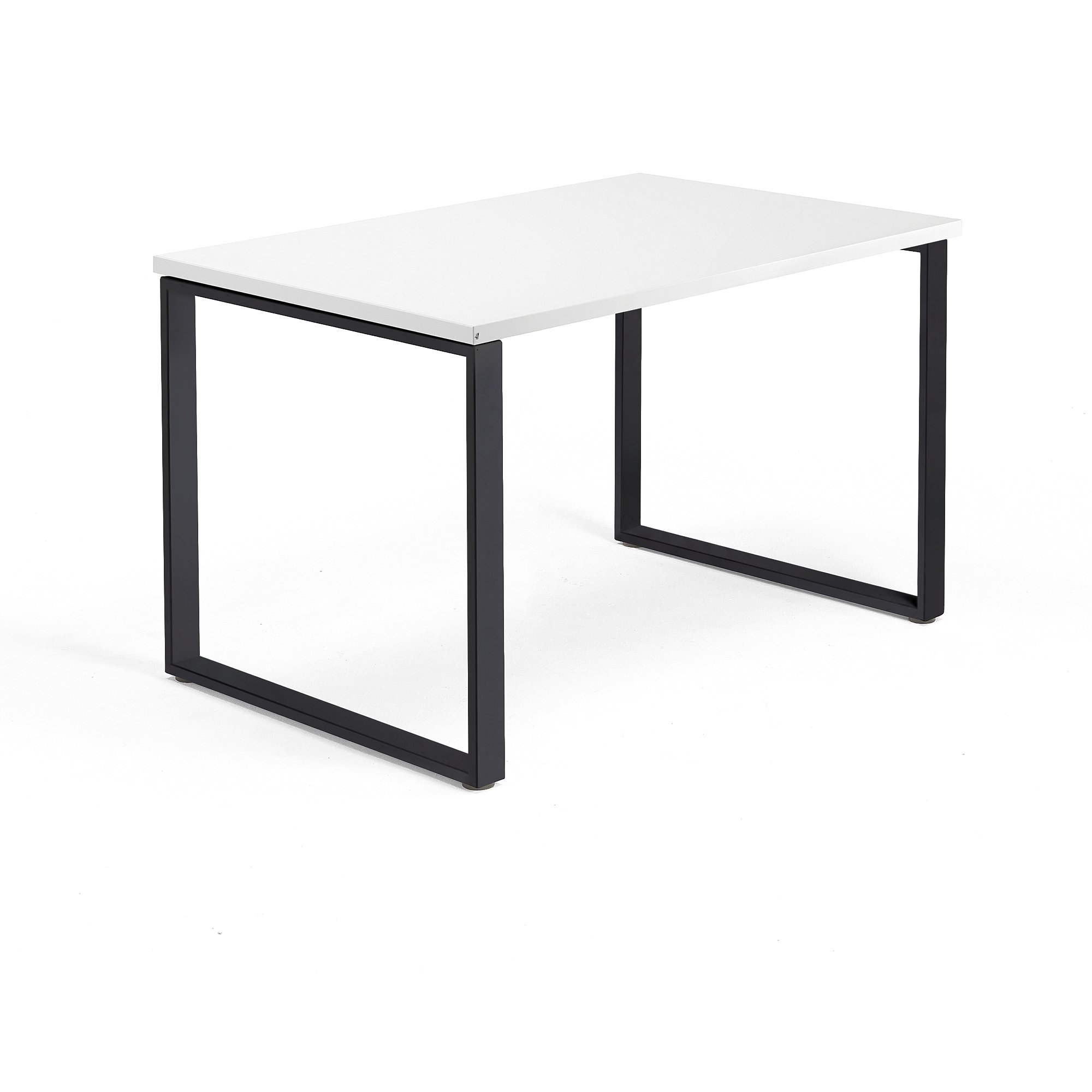 Psací stůl QBUS, O-podnož, 1200x800 mm, černý rám, bílá