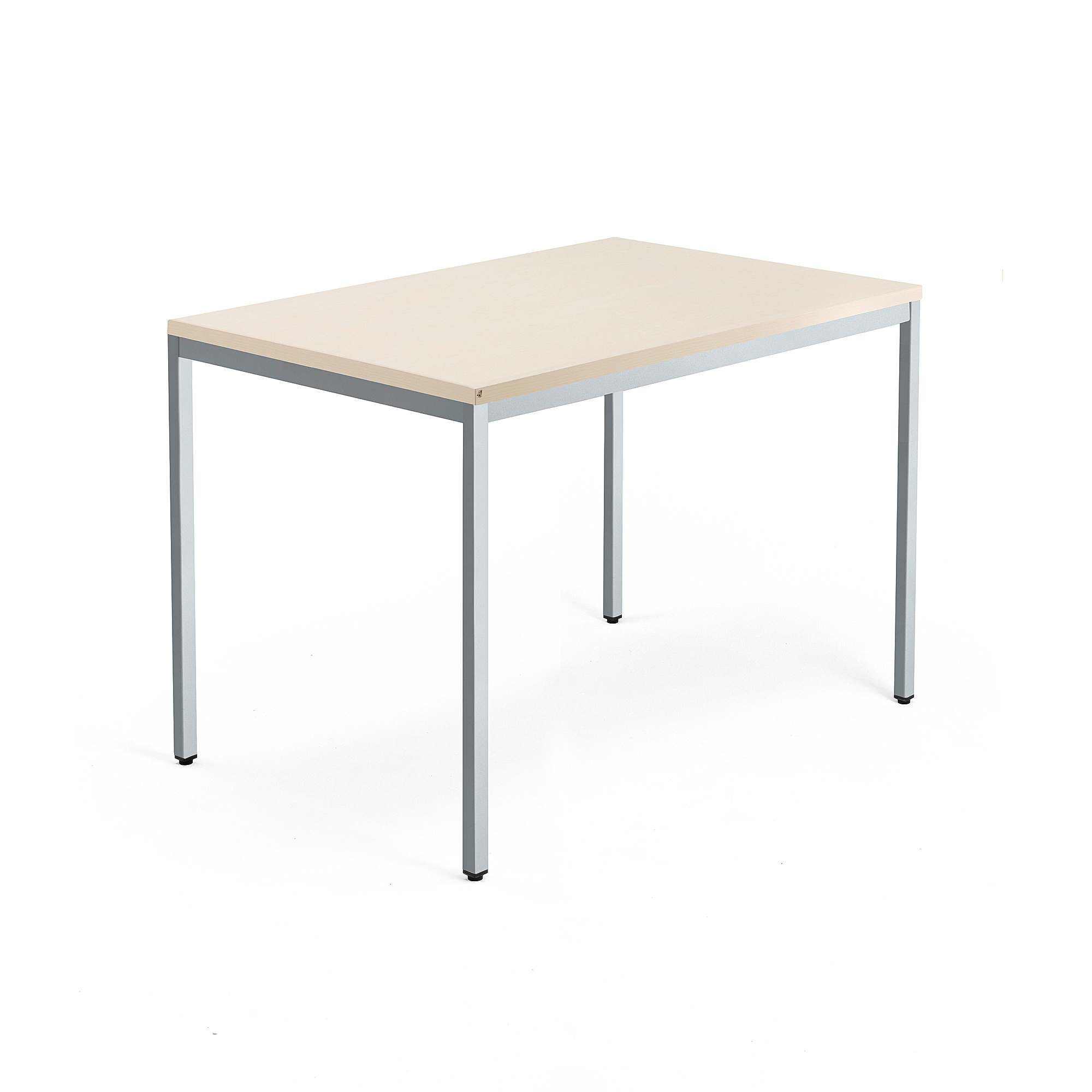 Psací stůl QBUS, 4 nohy, 1200x800 mm, stříbrný rám, bříza