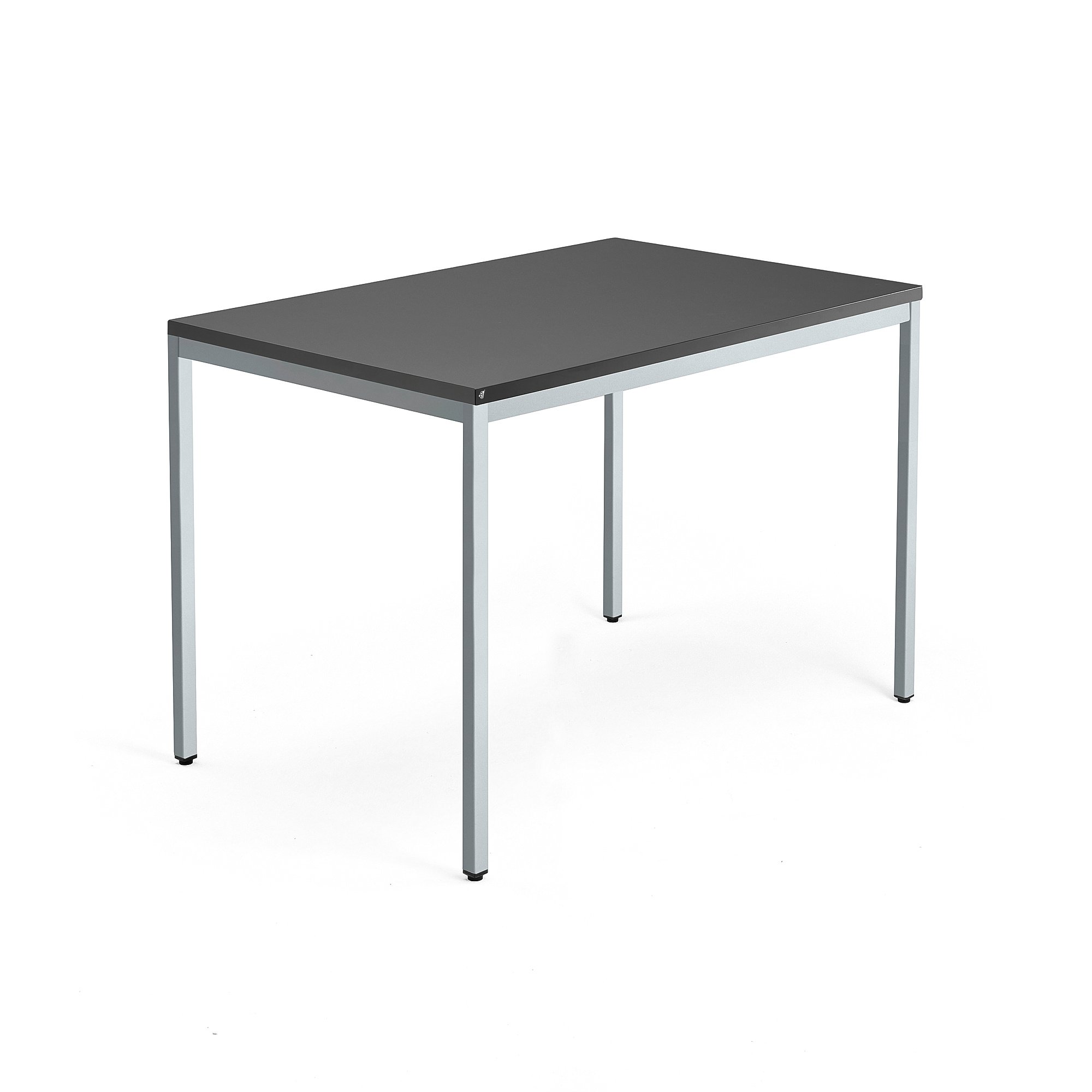 Psací stůl QBUS, 4 nohy, 1200x800 mm, stříbrný rám, černá