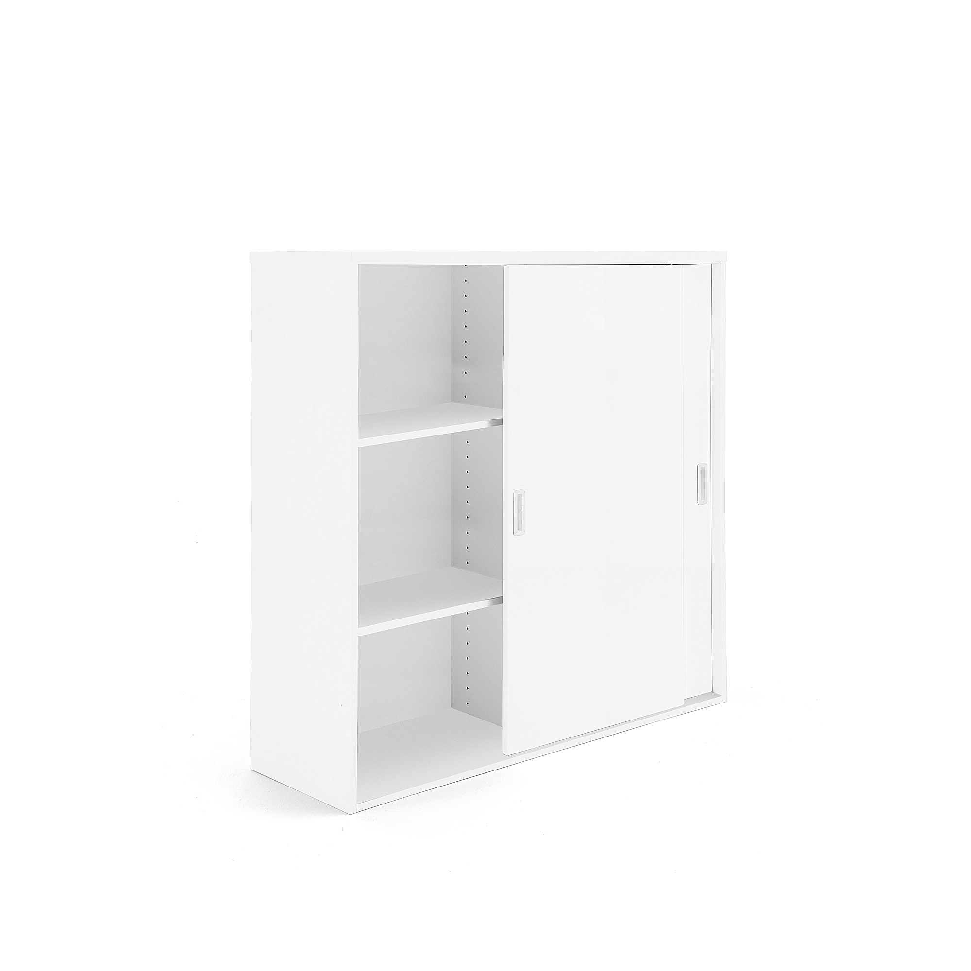 Kancelárska skriňa s posuvnými dverami MODULUS XL, 1200x1200 mm, biela