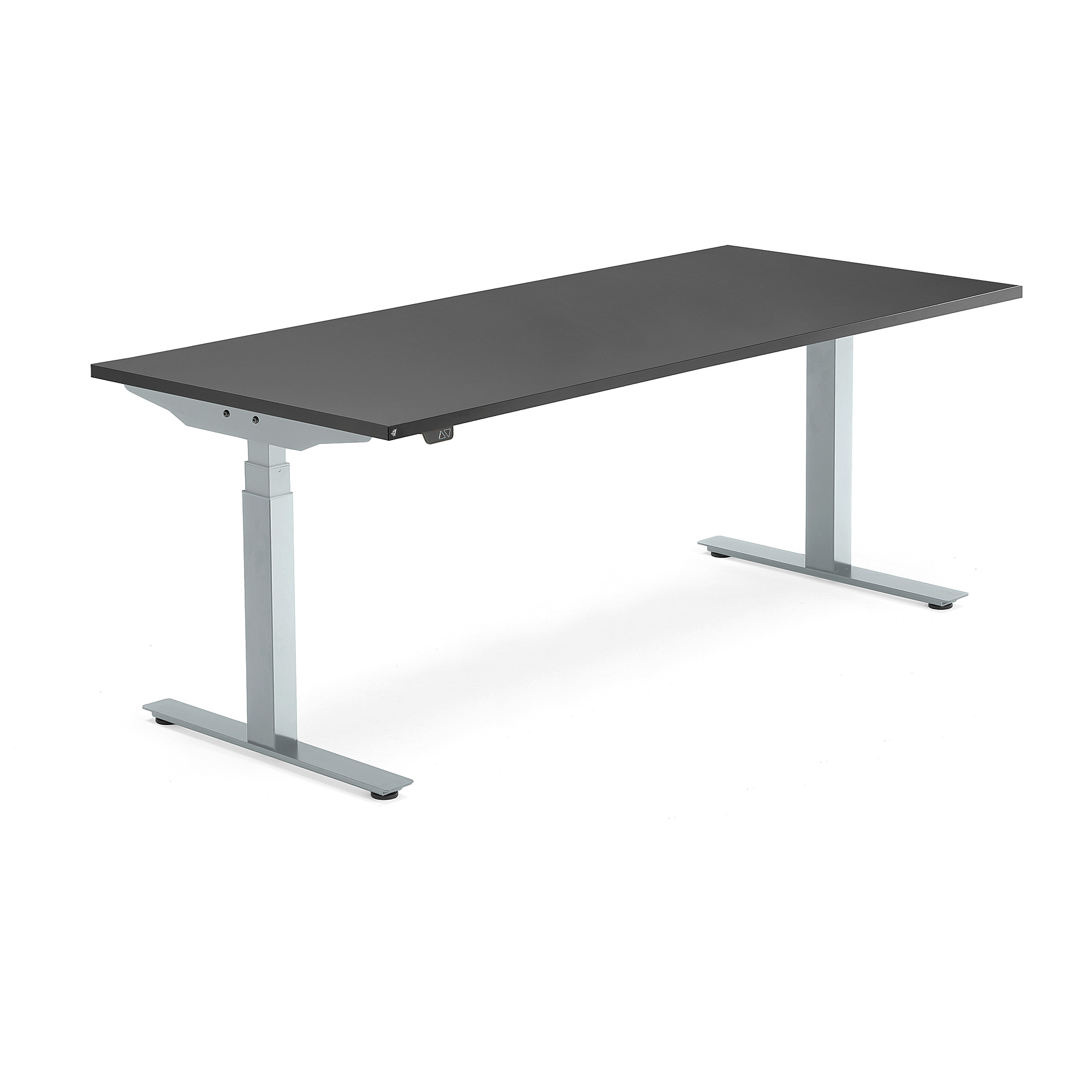 Výškově nastavitelný stůl MODULUS, 1800x800 mm, stříbrný rám, černá