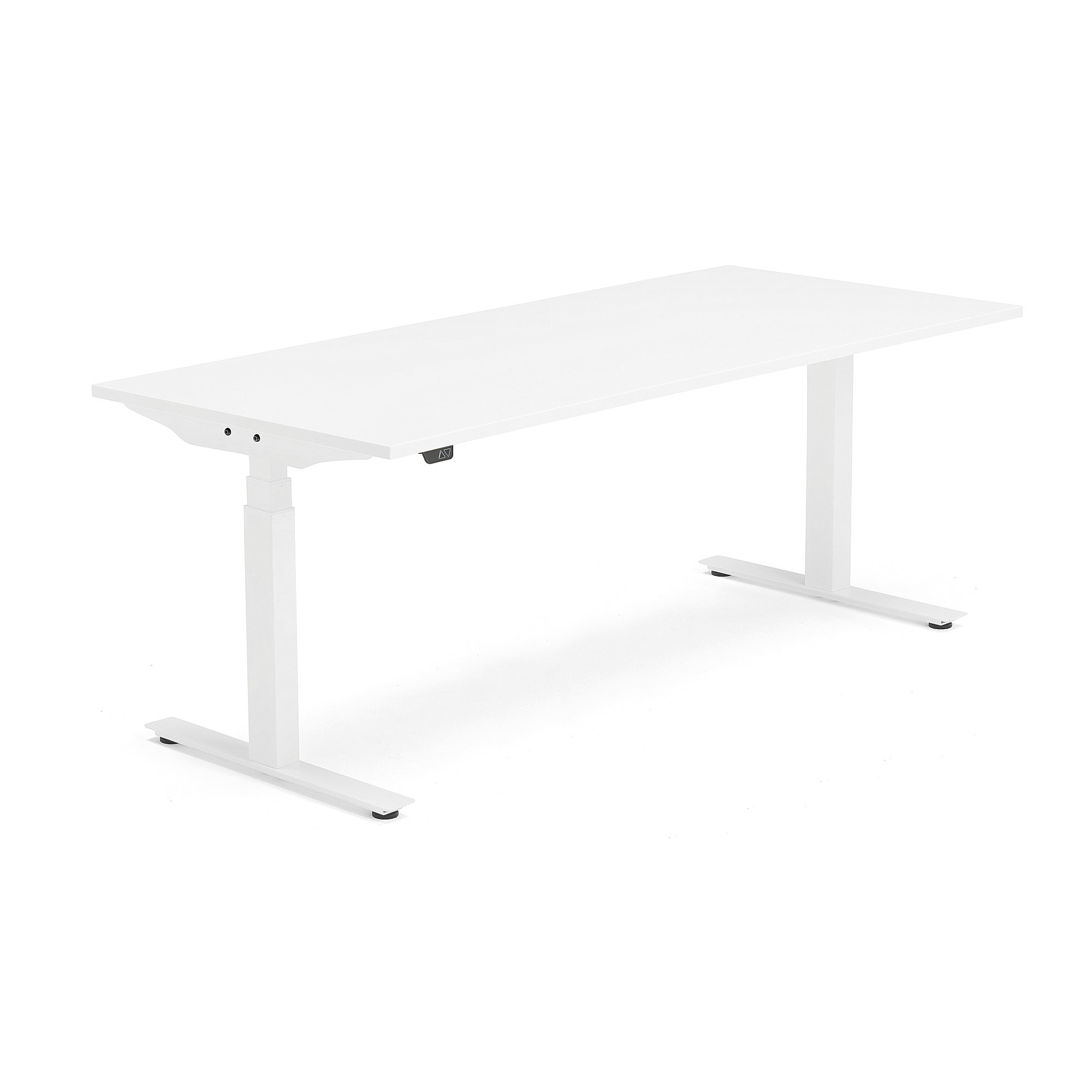 Výškově nastavitelný stůl MODULUS, 1800x800 mm, bílý rám, bílá