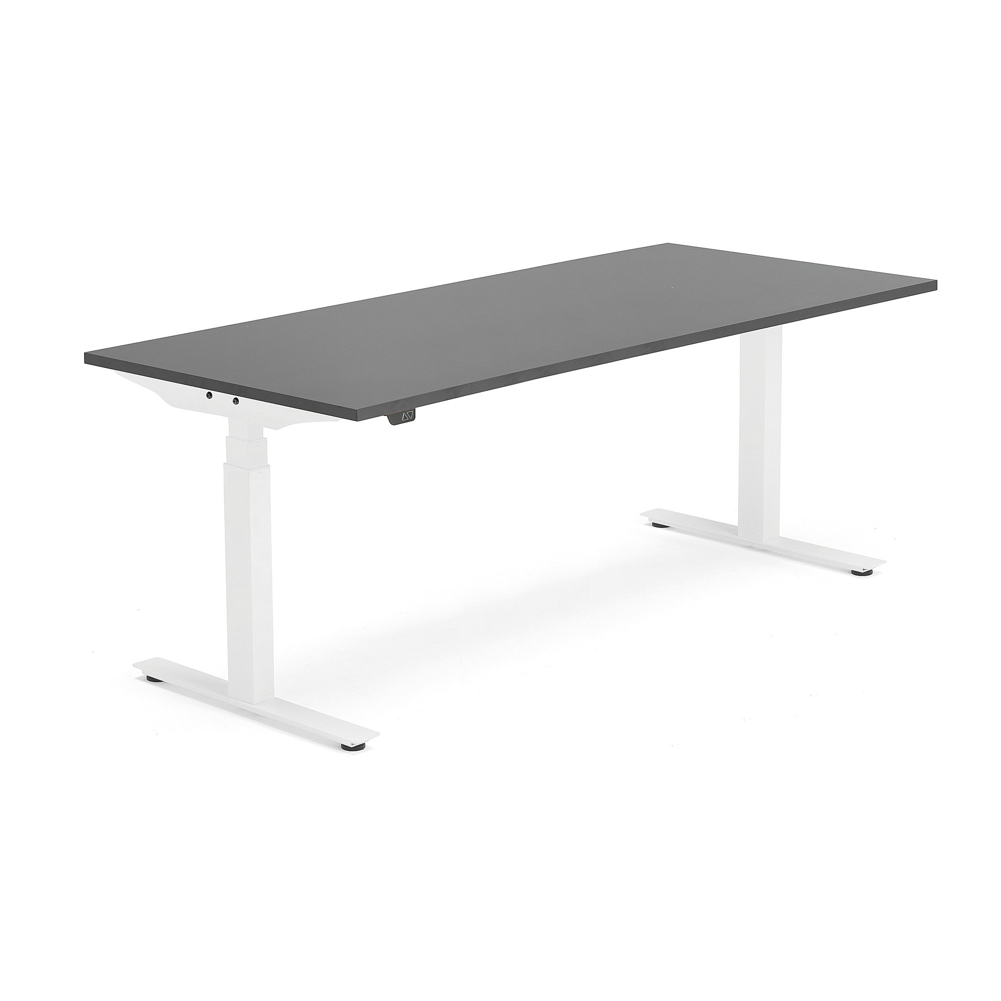 Výškově nastavitelný stůl MODULUS, 1800x800 mm, bílý rám, černá