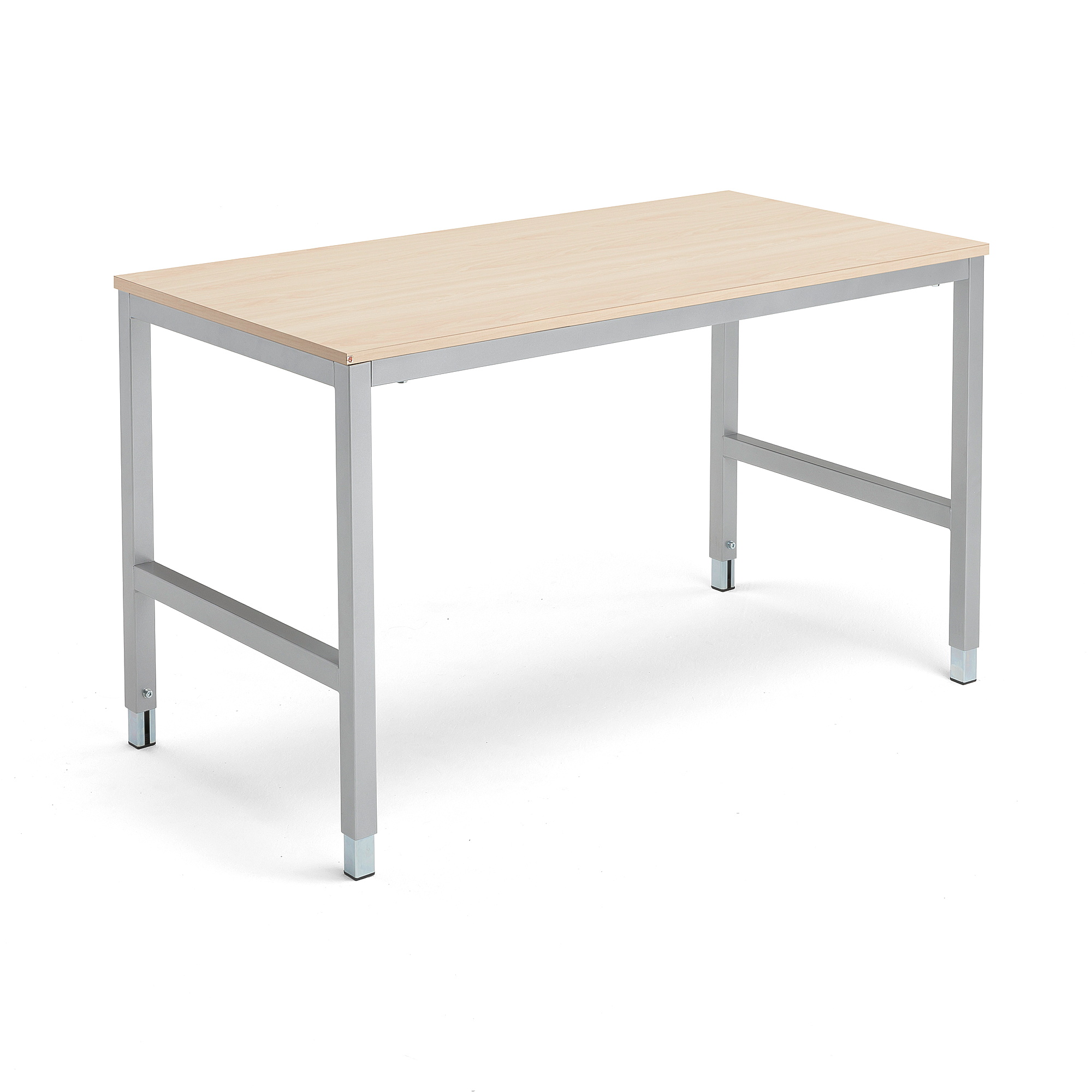 Levně Pracovní stůl OPTION, 1400x700 mm, bříza, stříbrná