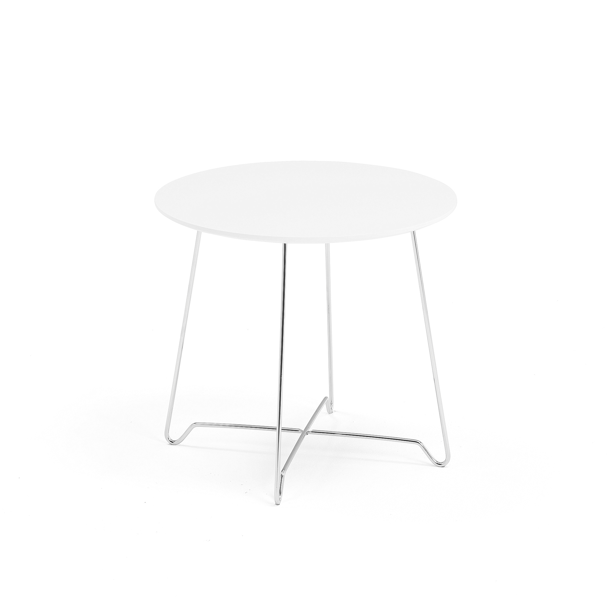 E-shop Kaviarenský stolík IRIS, výška 460 mm, chróm / biela