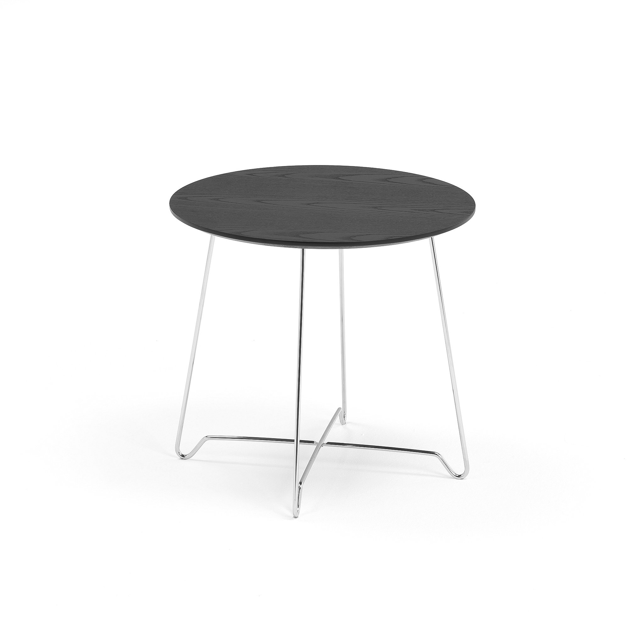 E-shop Kaviarenský stolík IRIS, výška 460 mm, chróm / čierna