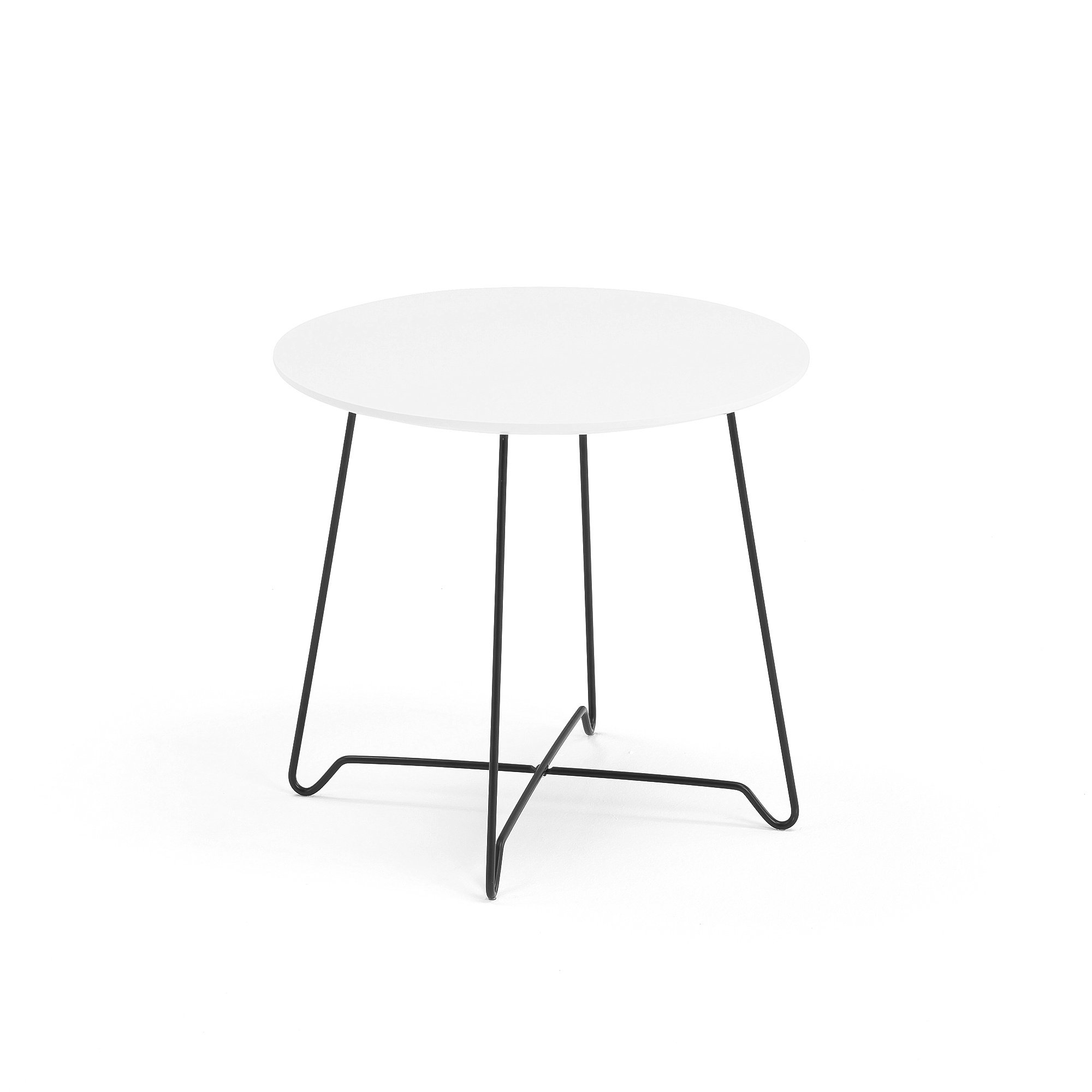 Konferenční stolek IRIS, Ø500 mm, černá, bílá deska