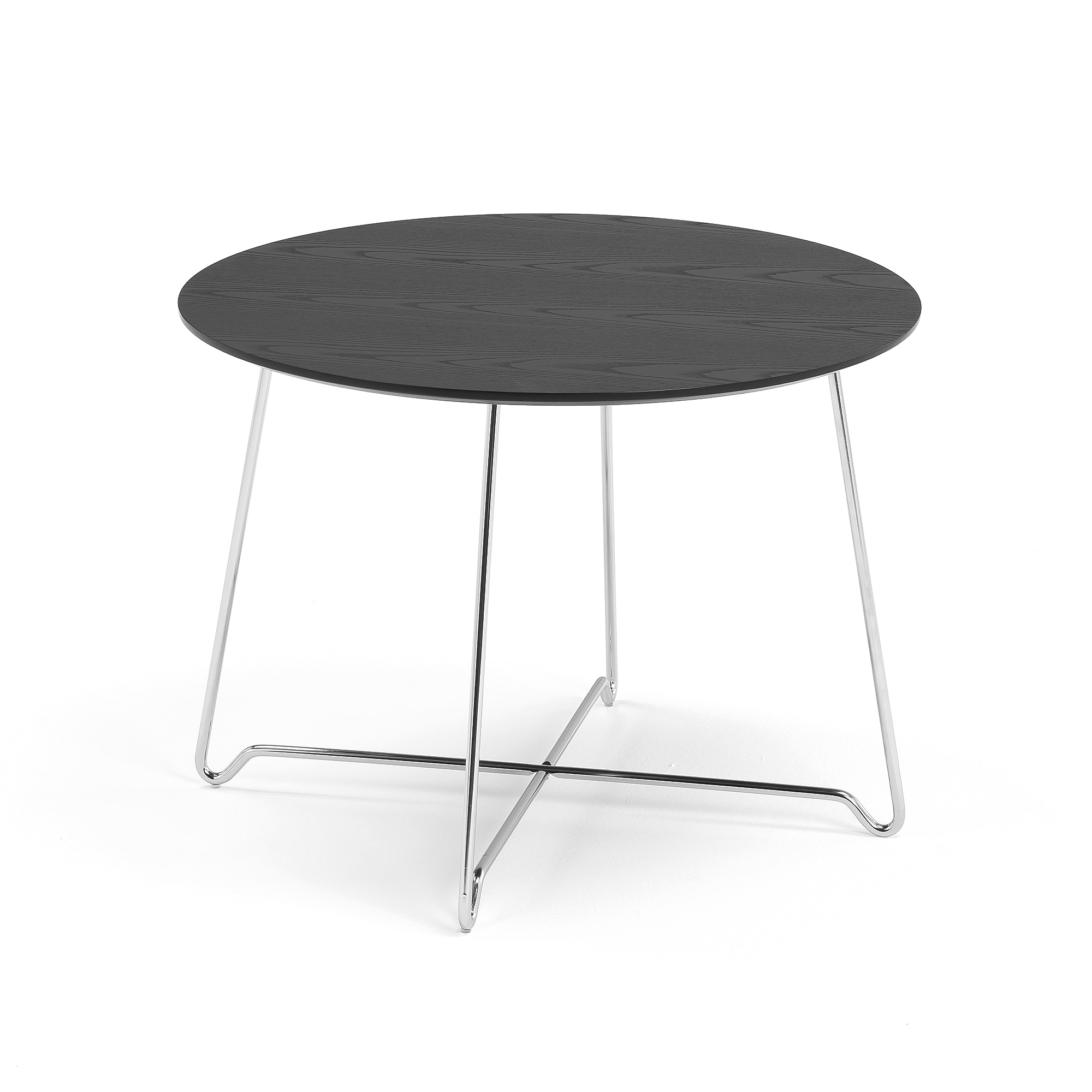 E-shop Kaviarenský stolík IRIS, výška 510 mm, chróm / čierna