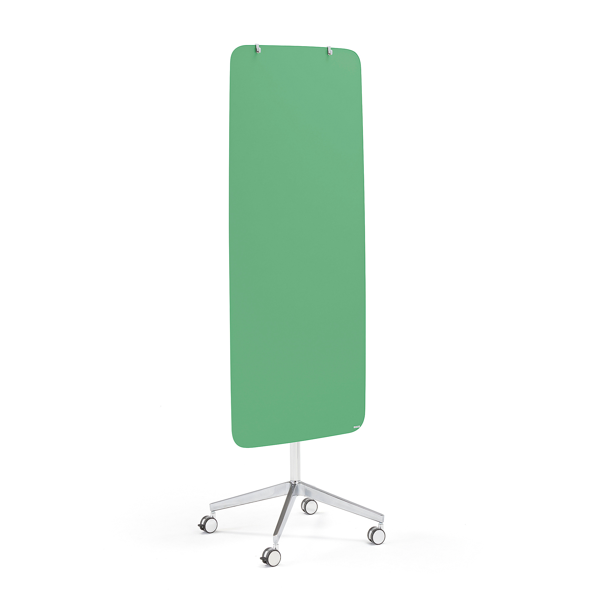 Mobilní skleněná tabule STELLA, magnetická, kulaté rohy, zelená