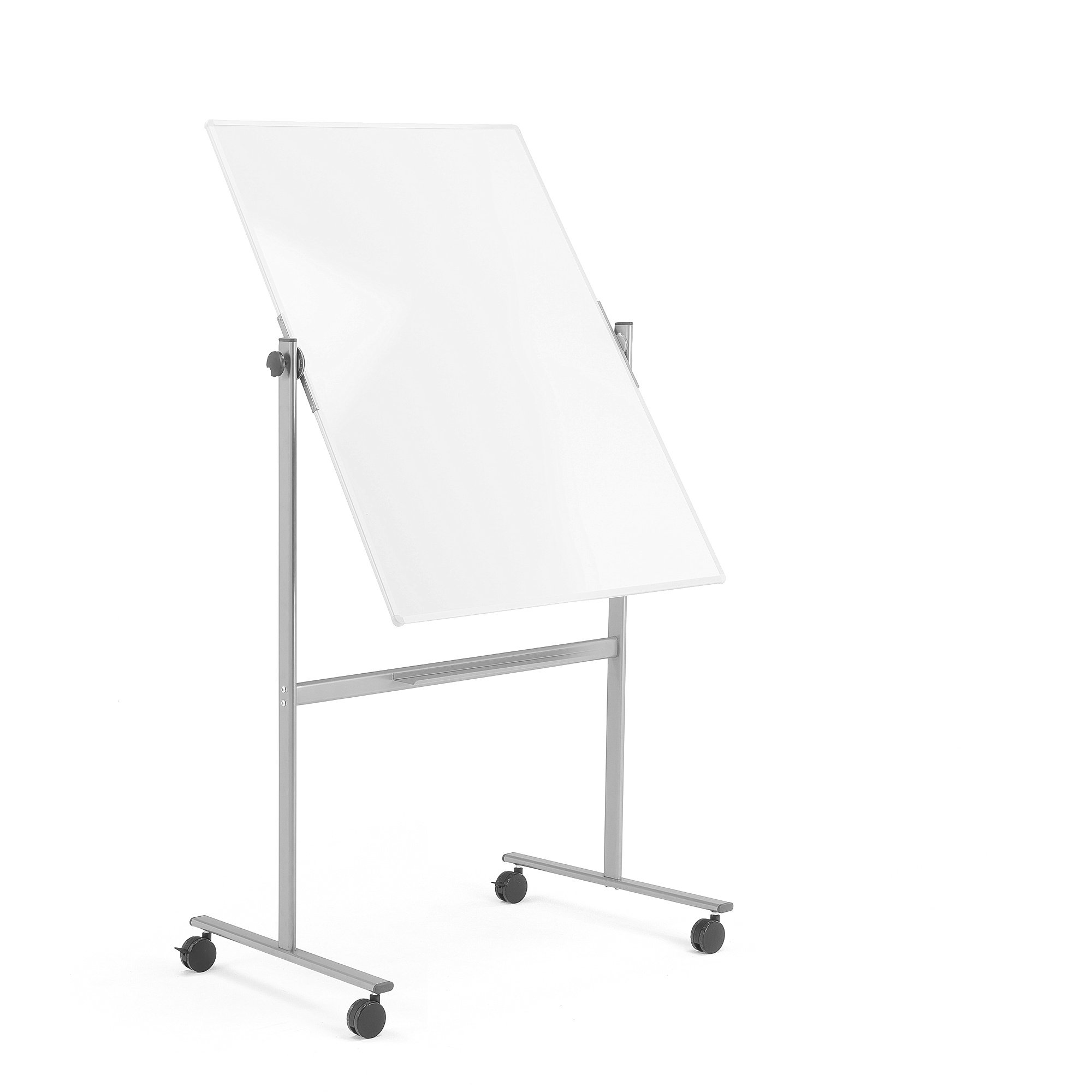 E-shop Biela magnetická tabuľa s kolieskami DORIS, obojstranná, 1000x1200 mm
