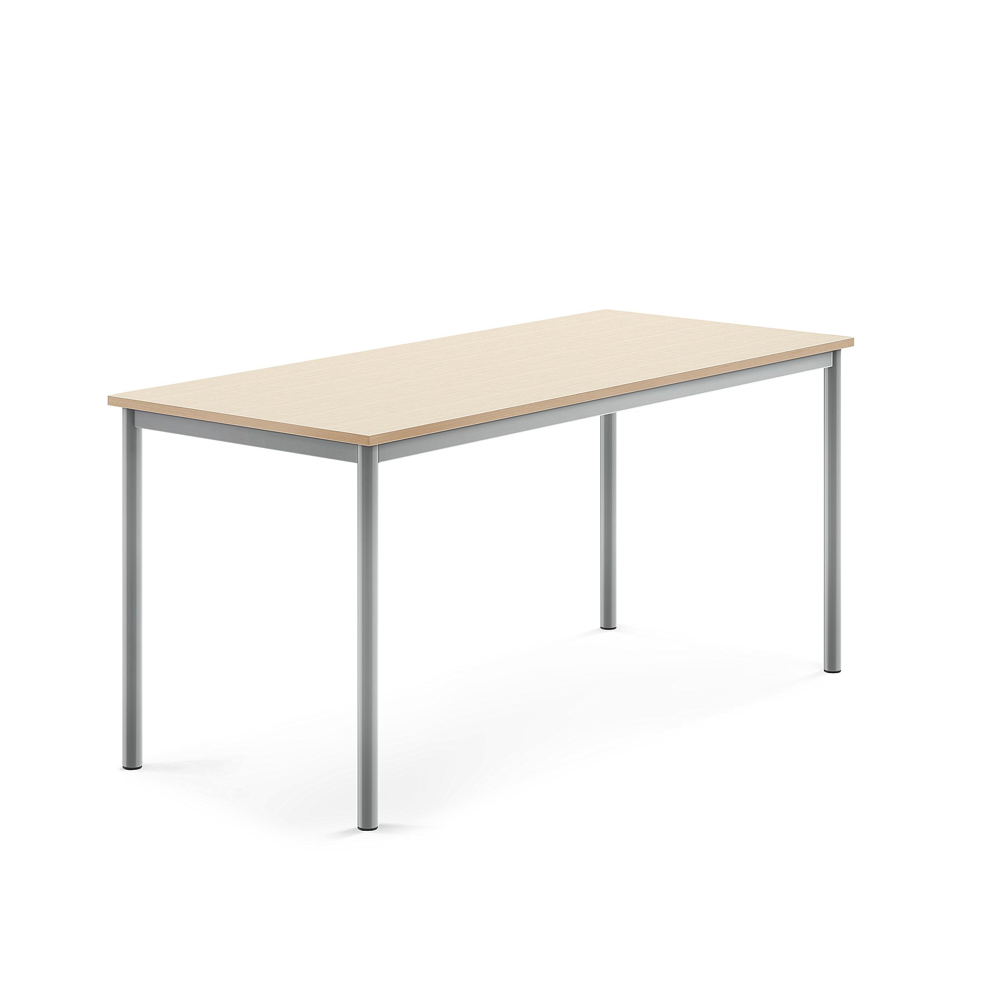 Stůl BORÅS, 1600x700x720 mm, stříbrné nohy, HPL deska, bříza