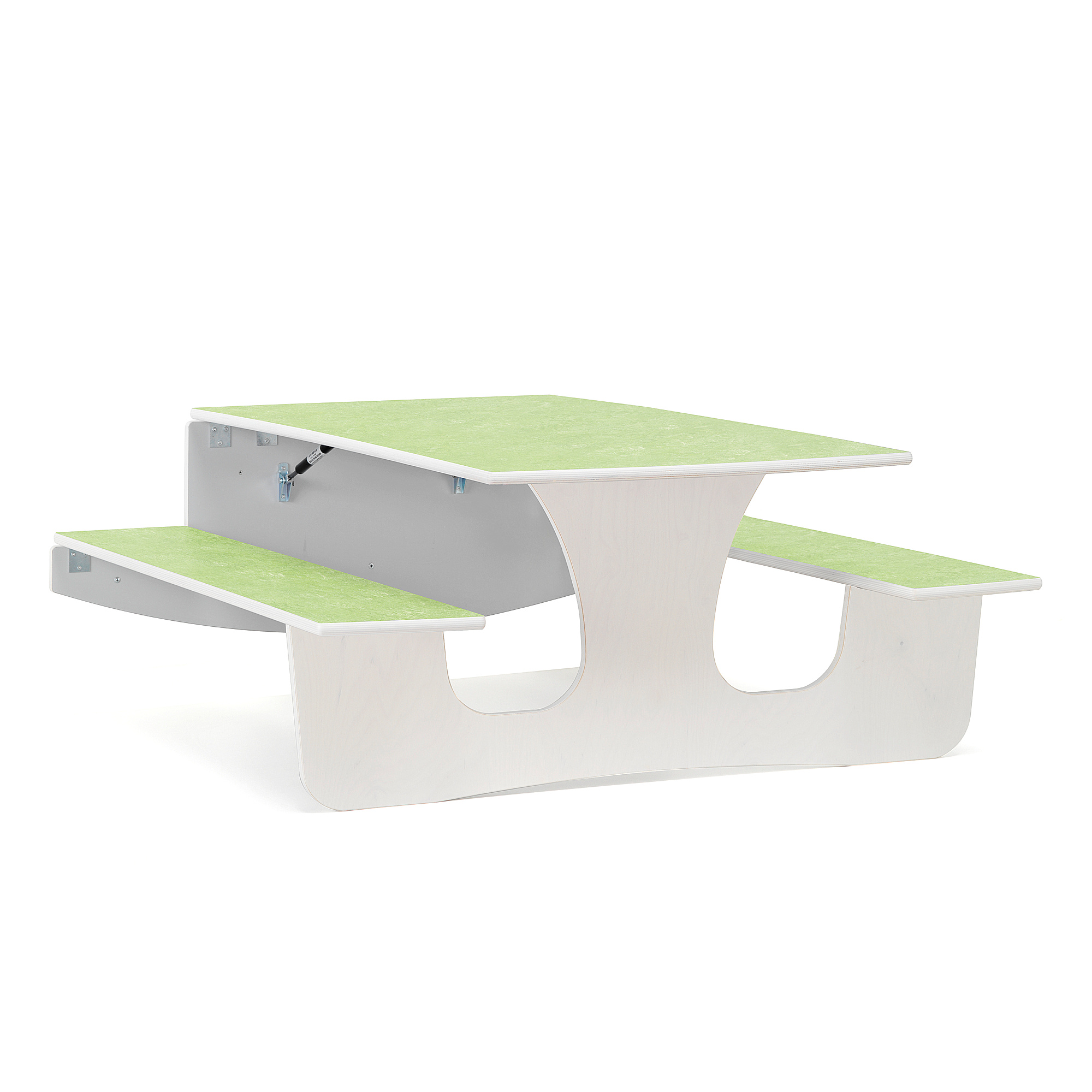 Nástěnný stůl LUCAS, 1200x1200x570 mm, bílá, zelená