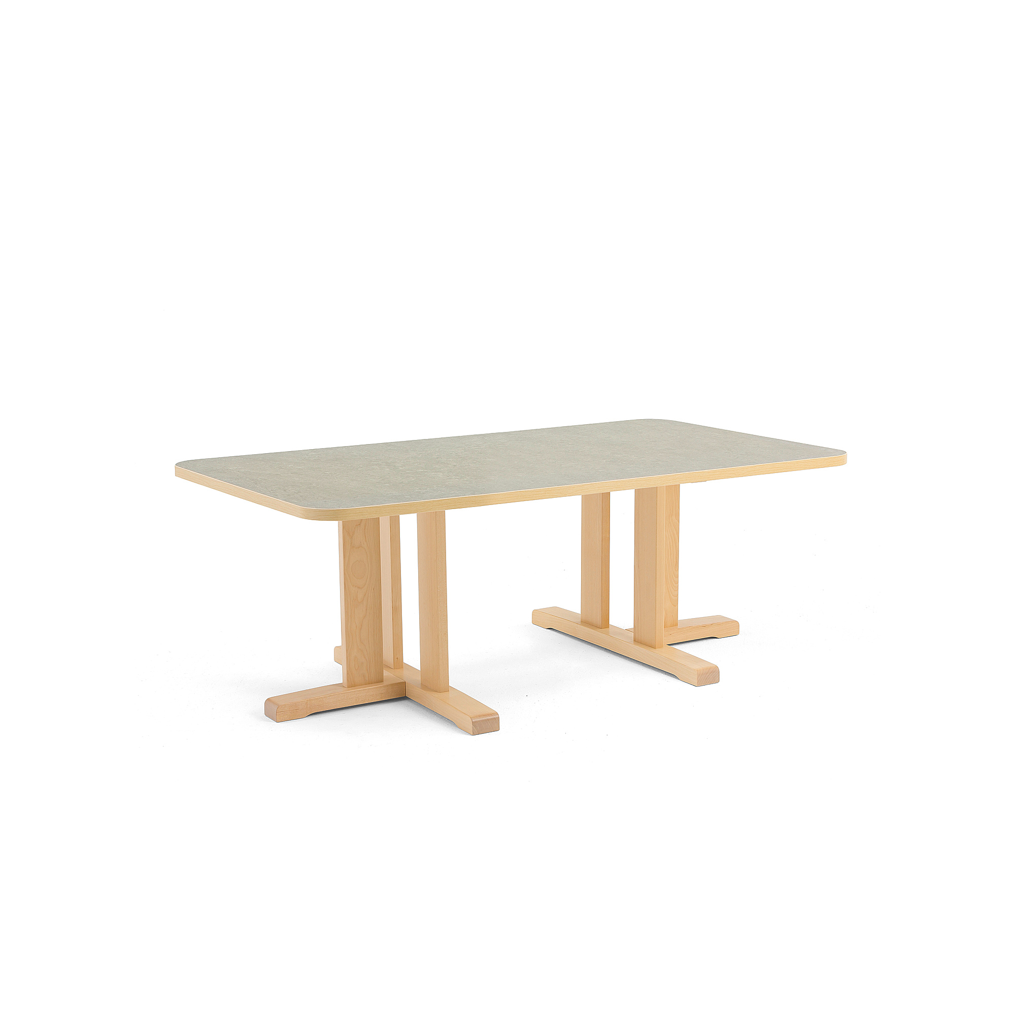 Stůl KUPOL, 1400x800x500 mm, obdélník, akustické linoleum, bříza/šedá