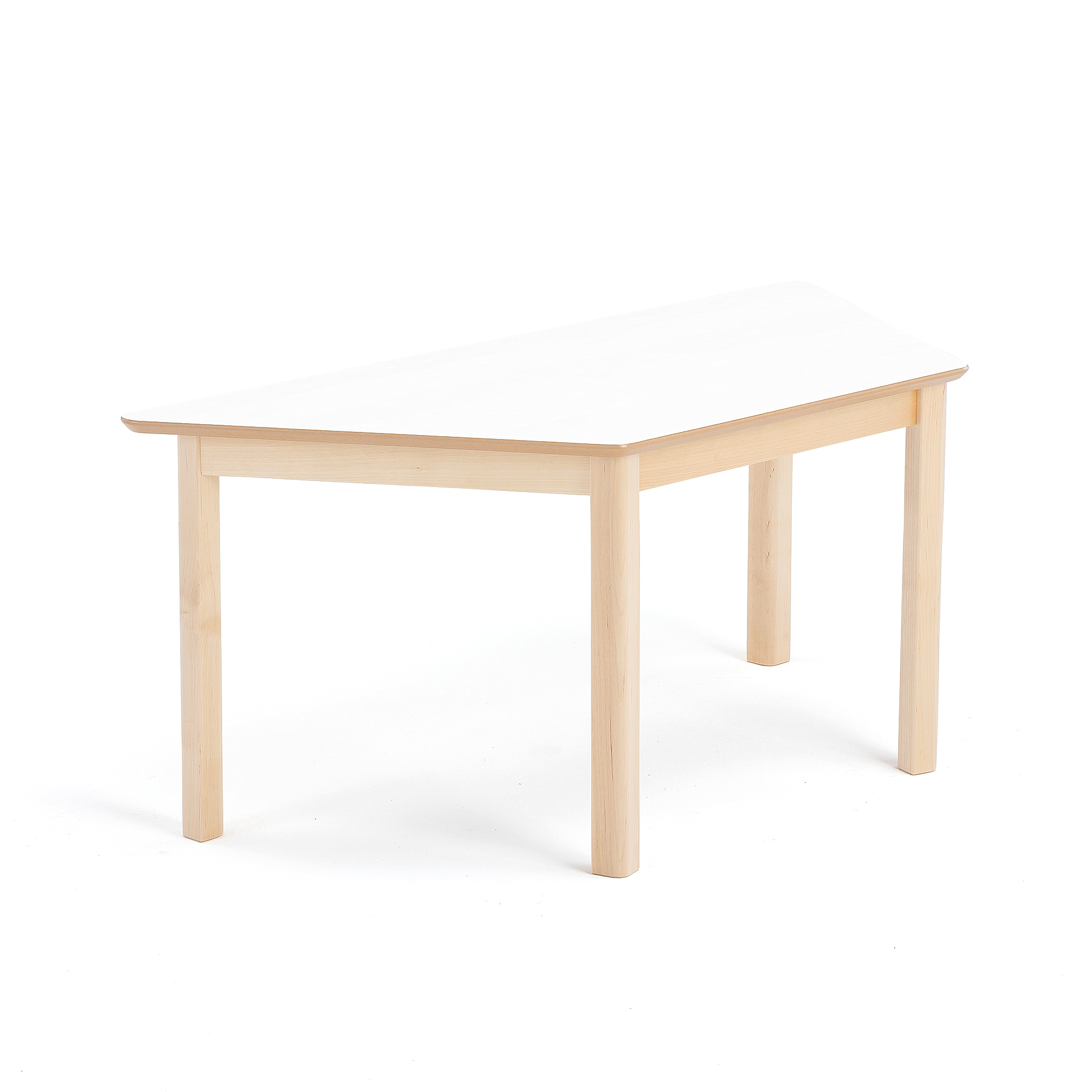 E-shop Detský stôl ZET, polovičný šesťhran, breza + biela, 1200x600x500 mm