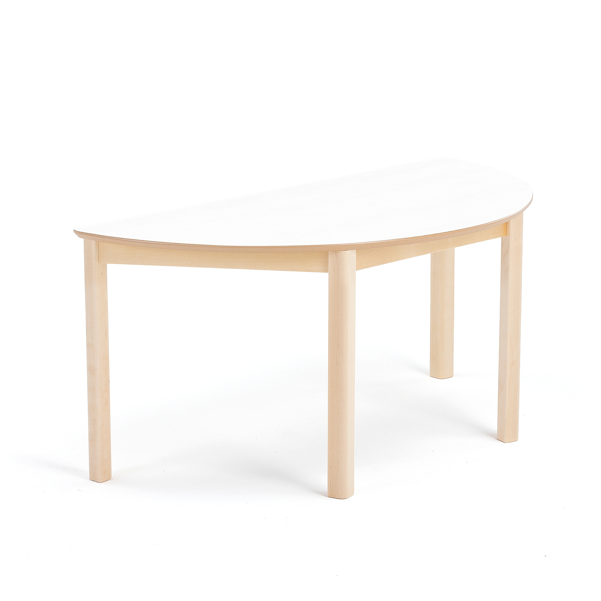 E-shop Detský stôl ZET, polkruh, breza + biela, 1200x600x550 mm