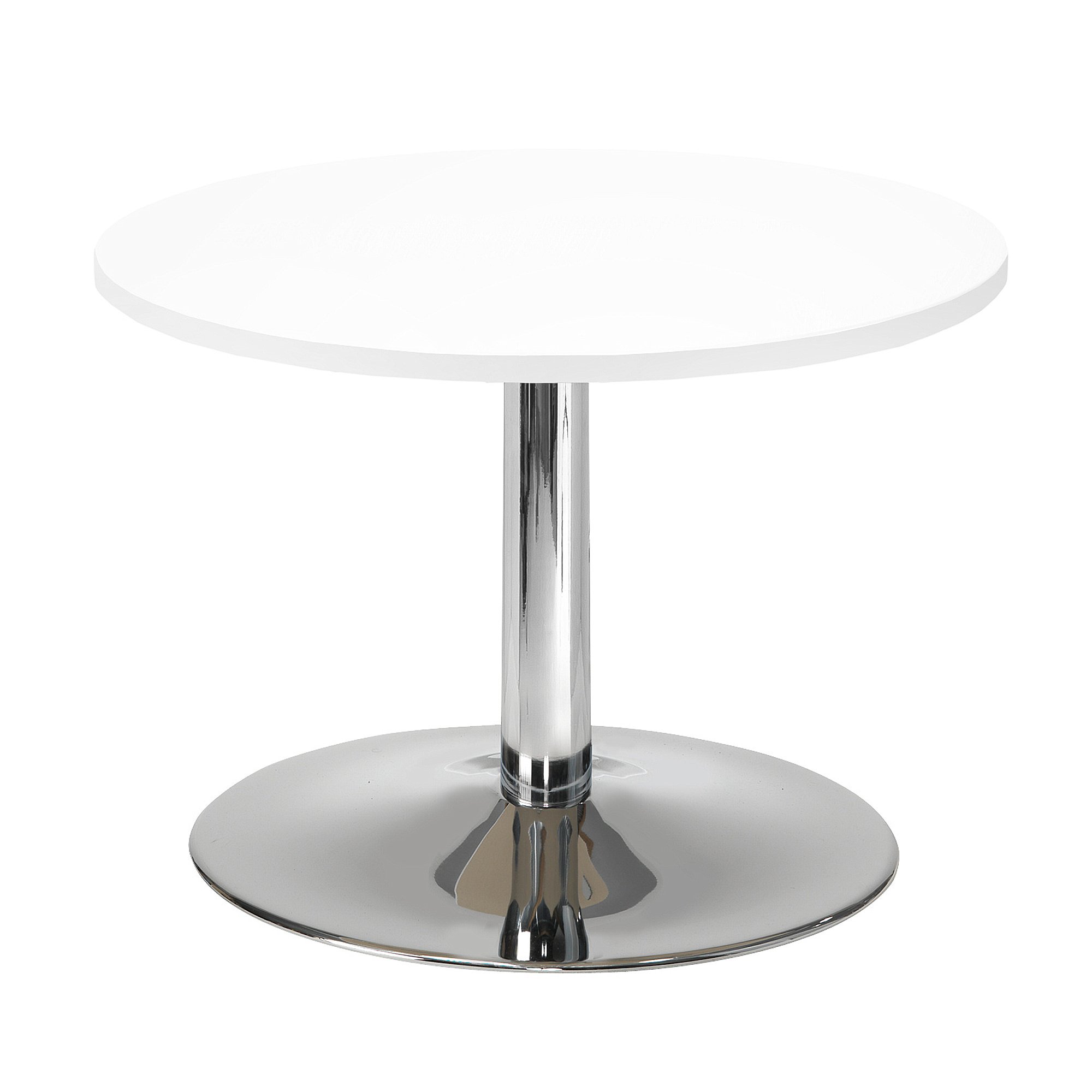 E-shop Konferenčný stolík MONTY, Ø700 mm, biela / chróm