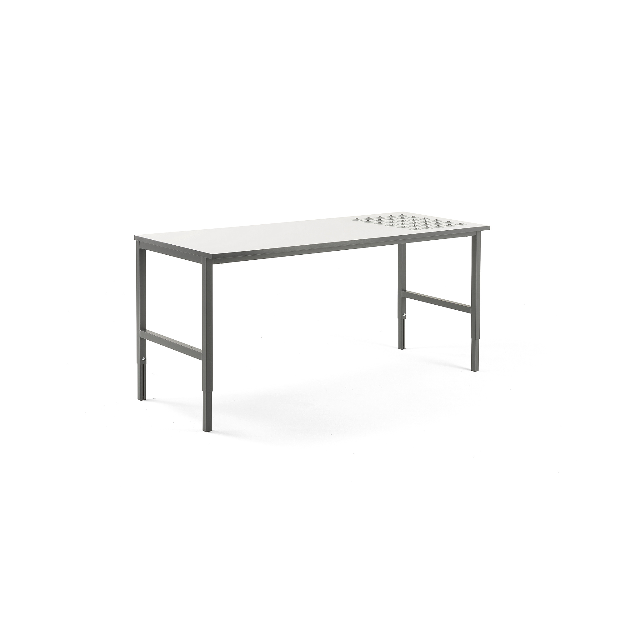Pracovní stůl CARGO, s kuličkami, 2000x750 mm, bílá deska, šedý rám