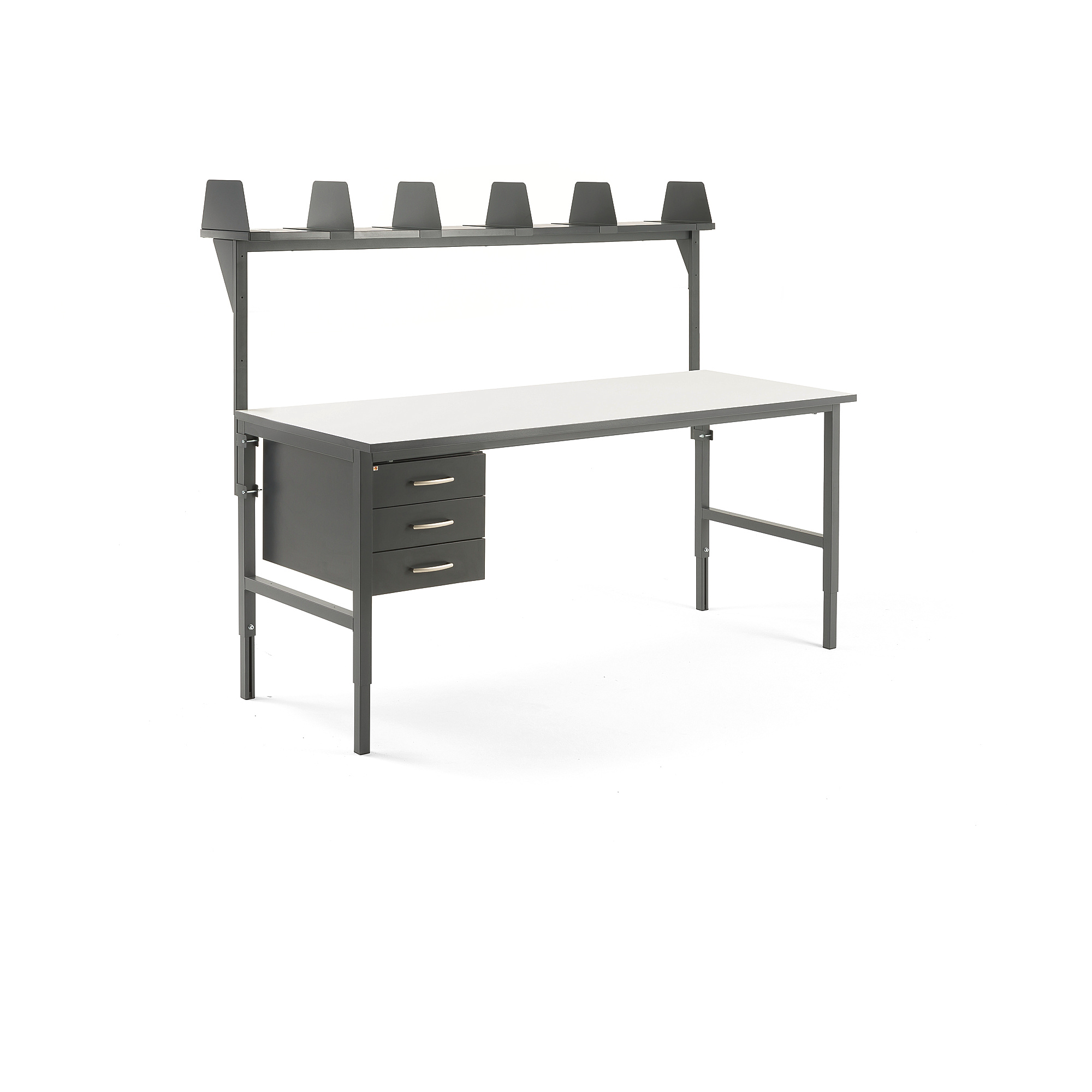 E-shop Dielenský stôl Cargo, 2000x750 mm, 3 zásuvky + vrchná polica