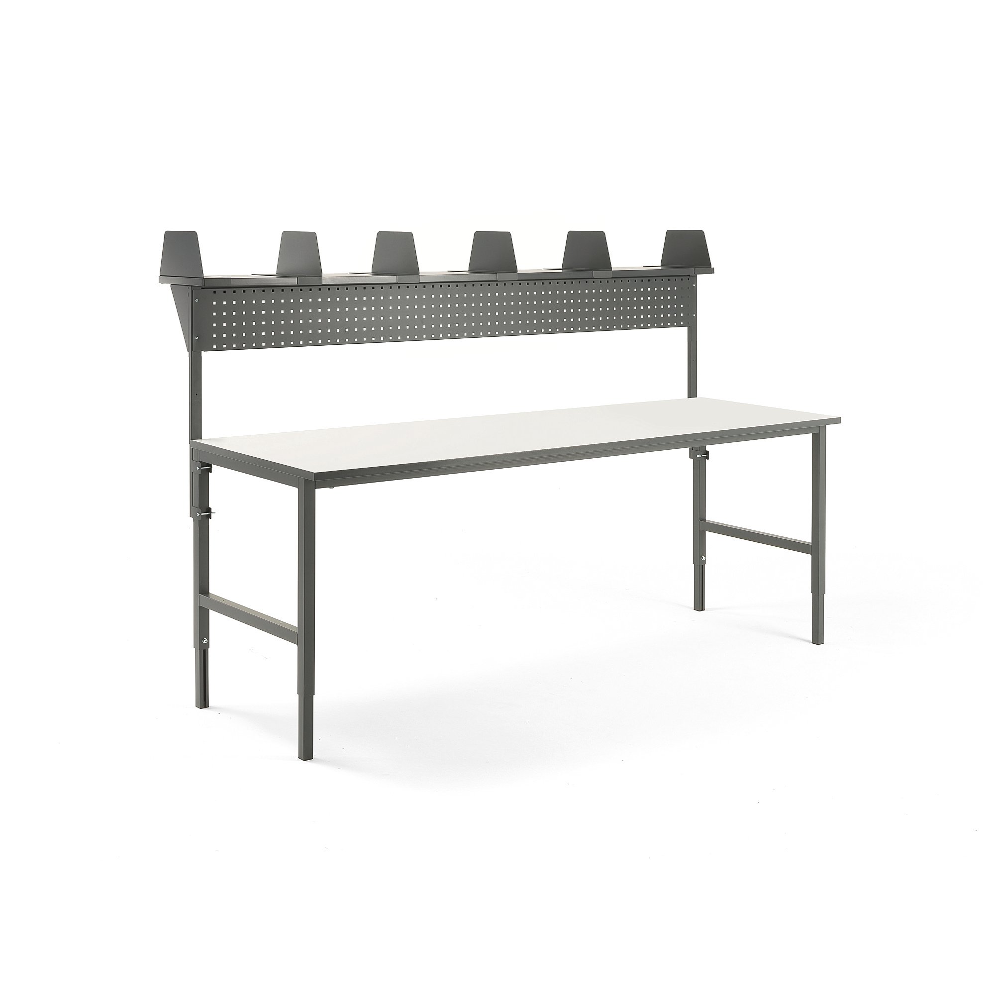 E-shop Dielenský stôl Cargo, 2400x750 mm, vrchná polica + panel na náradie