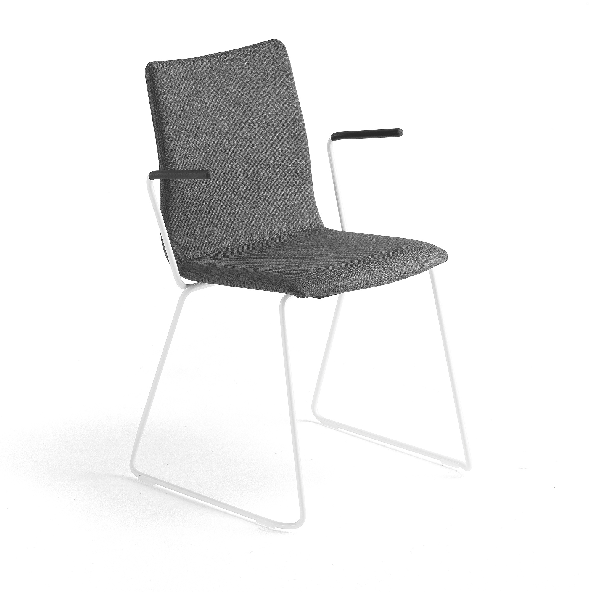 E-shop Konferenčná stolička OTTAWA, s kĺzavou základňou a opierkami rúk, šedá