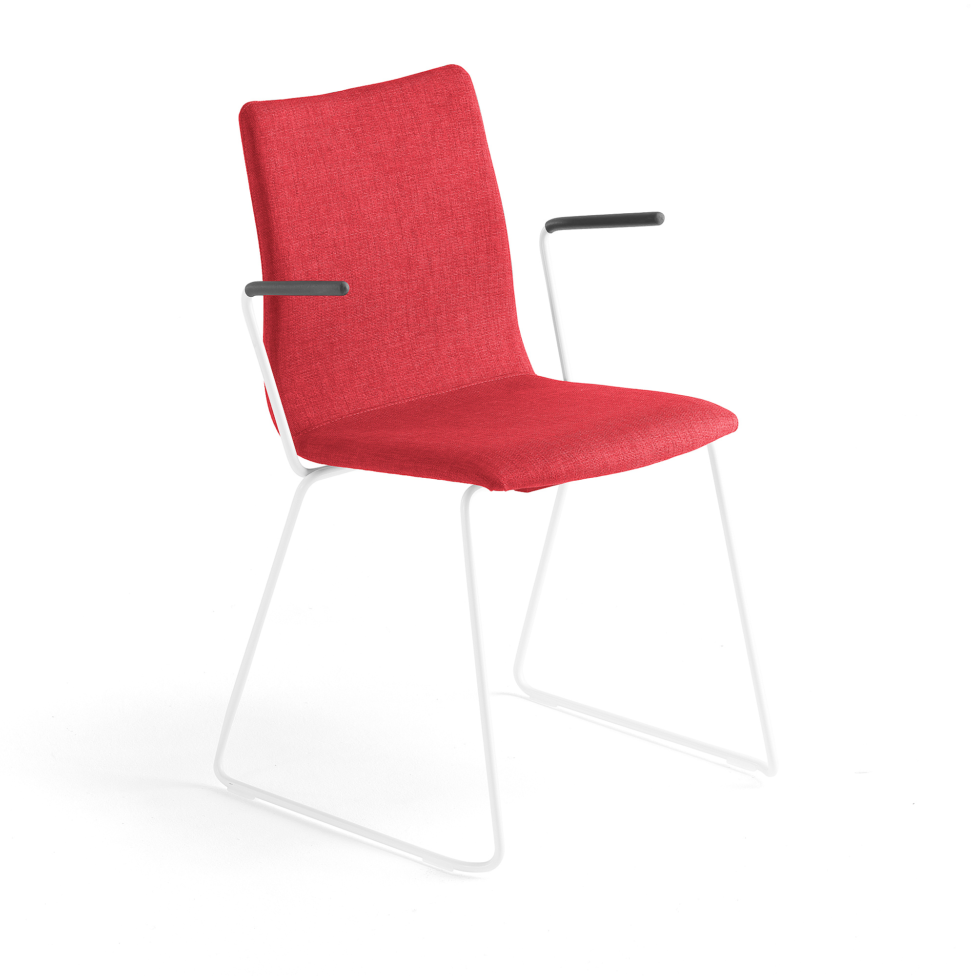 E-shop Konferenčná stolička OTTAWA, s kĺzavou základňou a opierkami rúk, červená