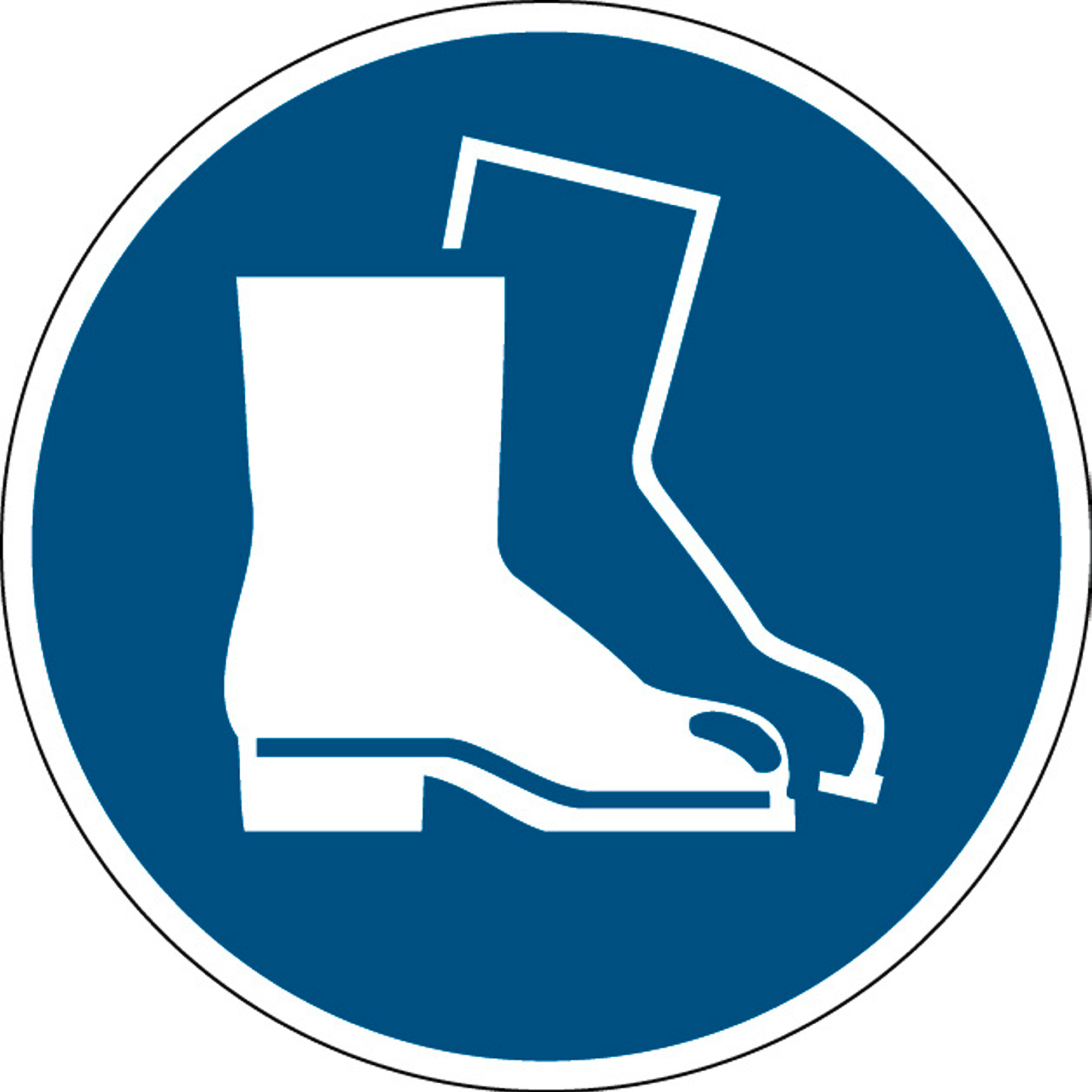 Použij ochrannou obuv - značka, PES, samolepicí, Ø 100 mm