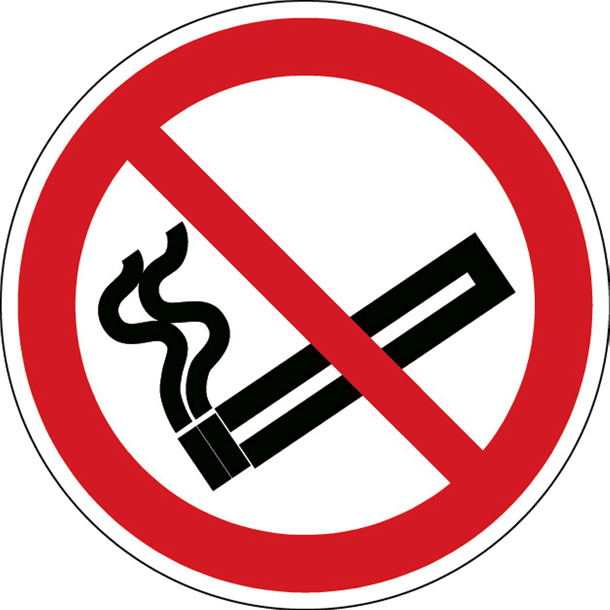 E-shop Bezpečnostné značenie: Zákaz fajčiť, polyester, Ø 100 mm