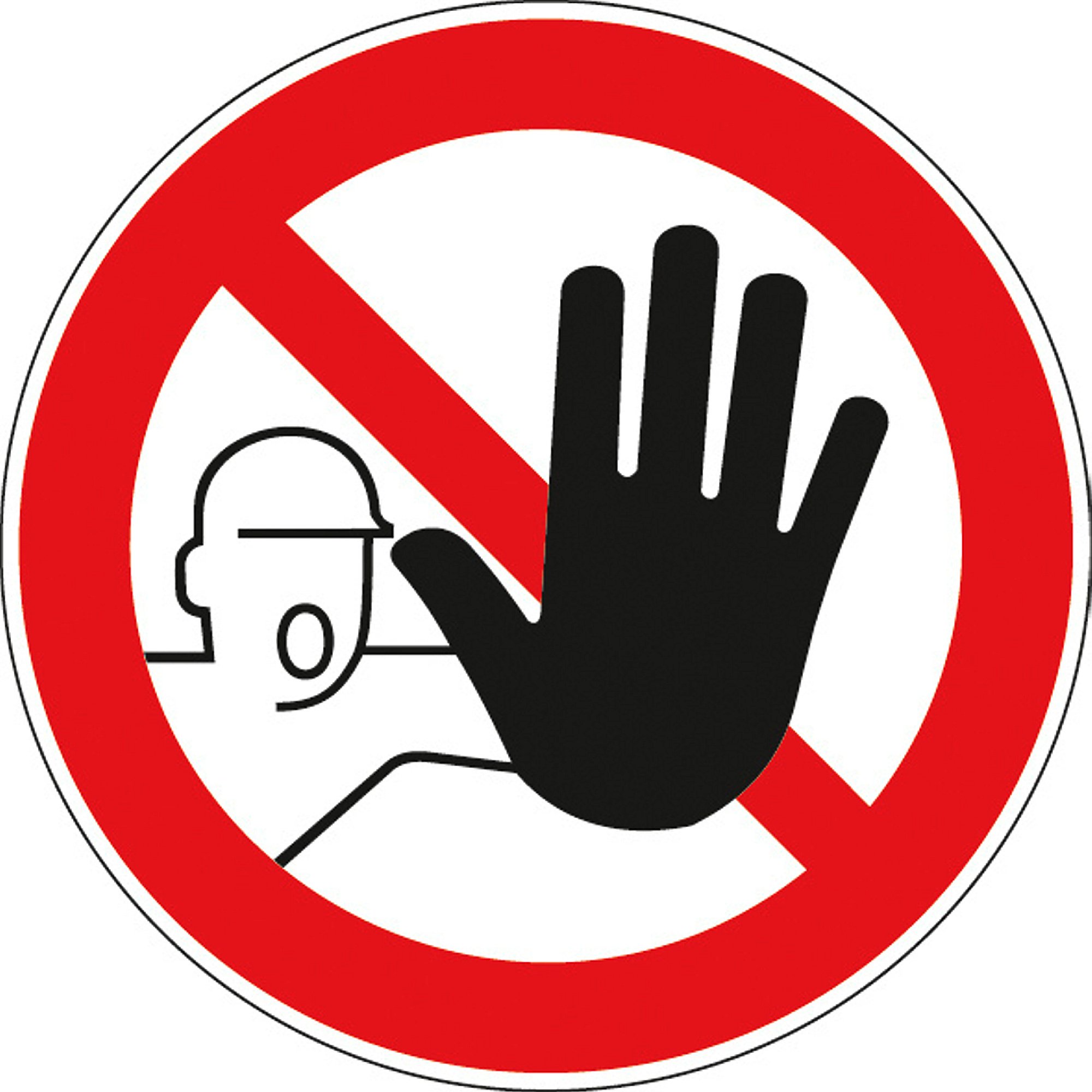E-shop Bezpečnostné značenie: Zákaz vstupu nepovolaným osobám, polyester, Ø 100 mm