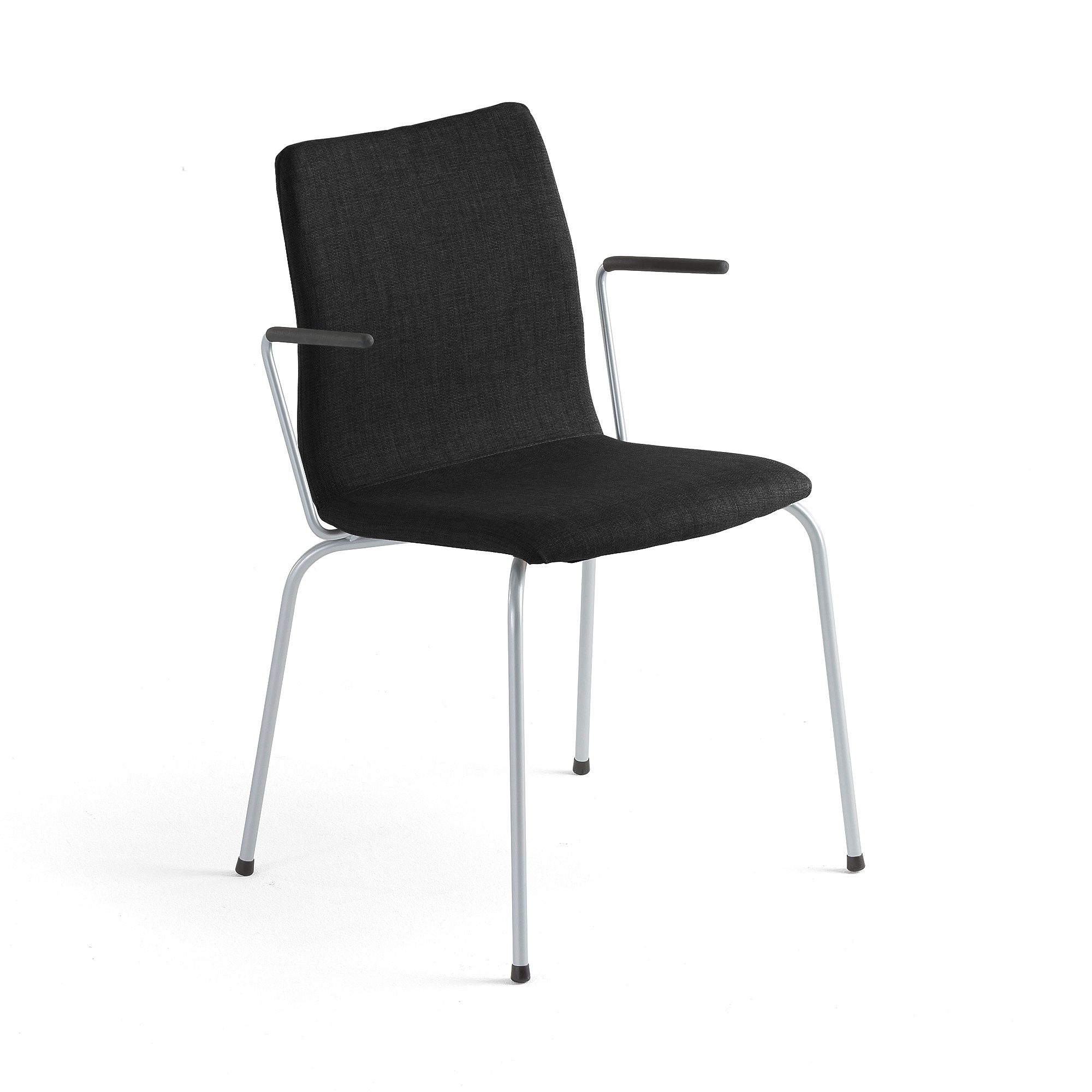 E-shop Konferenčná stolička OTTAWA, s opierkami rúk, čierna tkanina, šedá