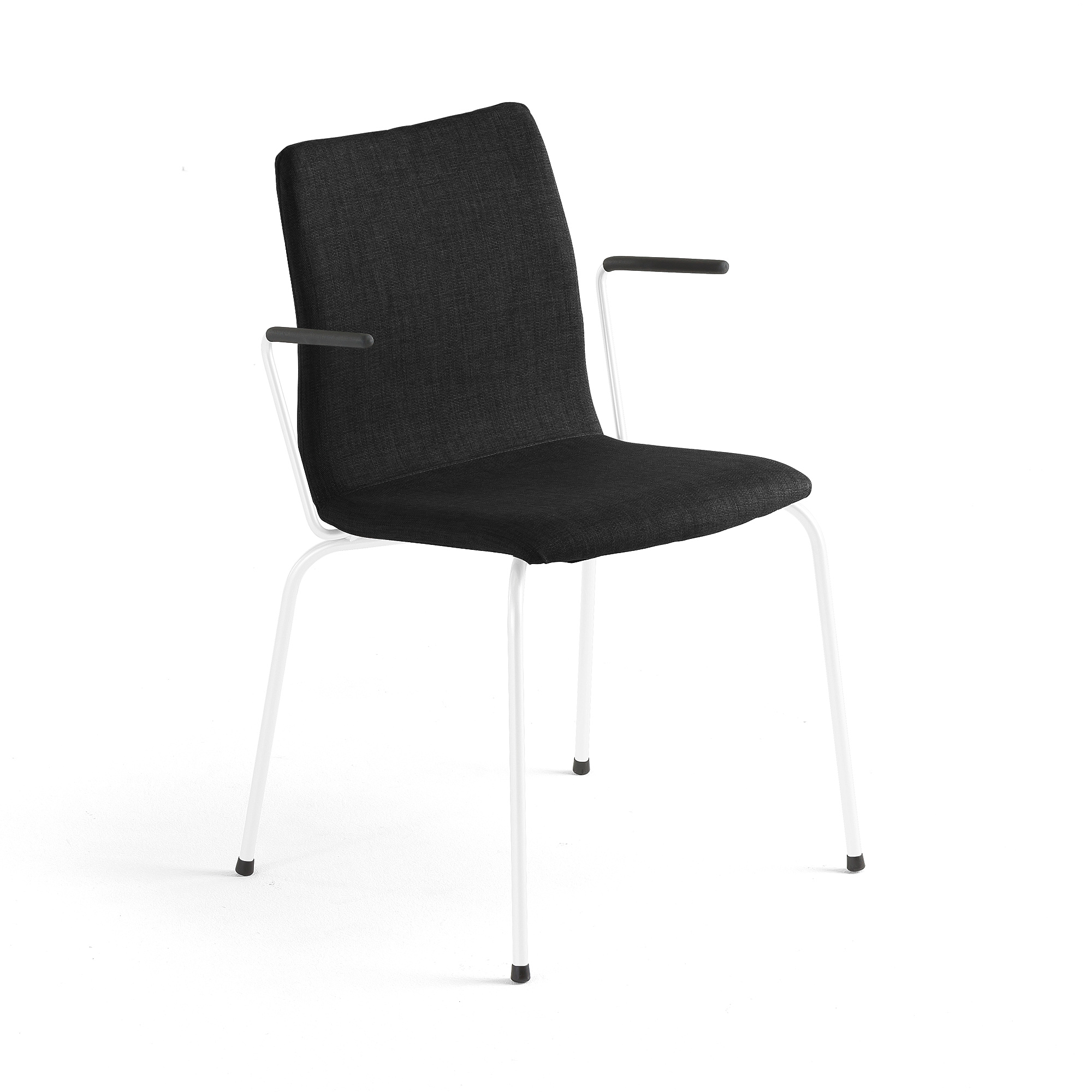 E-shop Konferenčná stolička OTTAWA, s opierkami rúk, čierna tkanina, biela