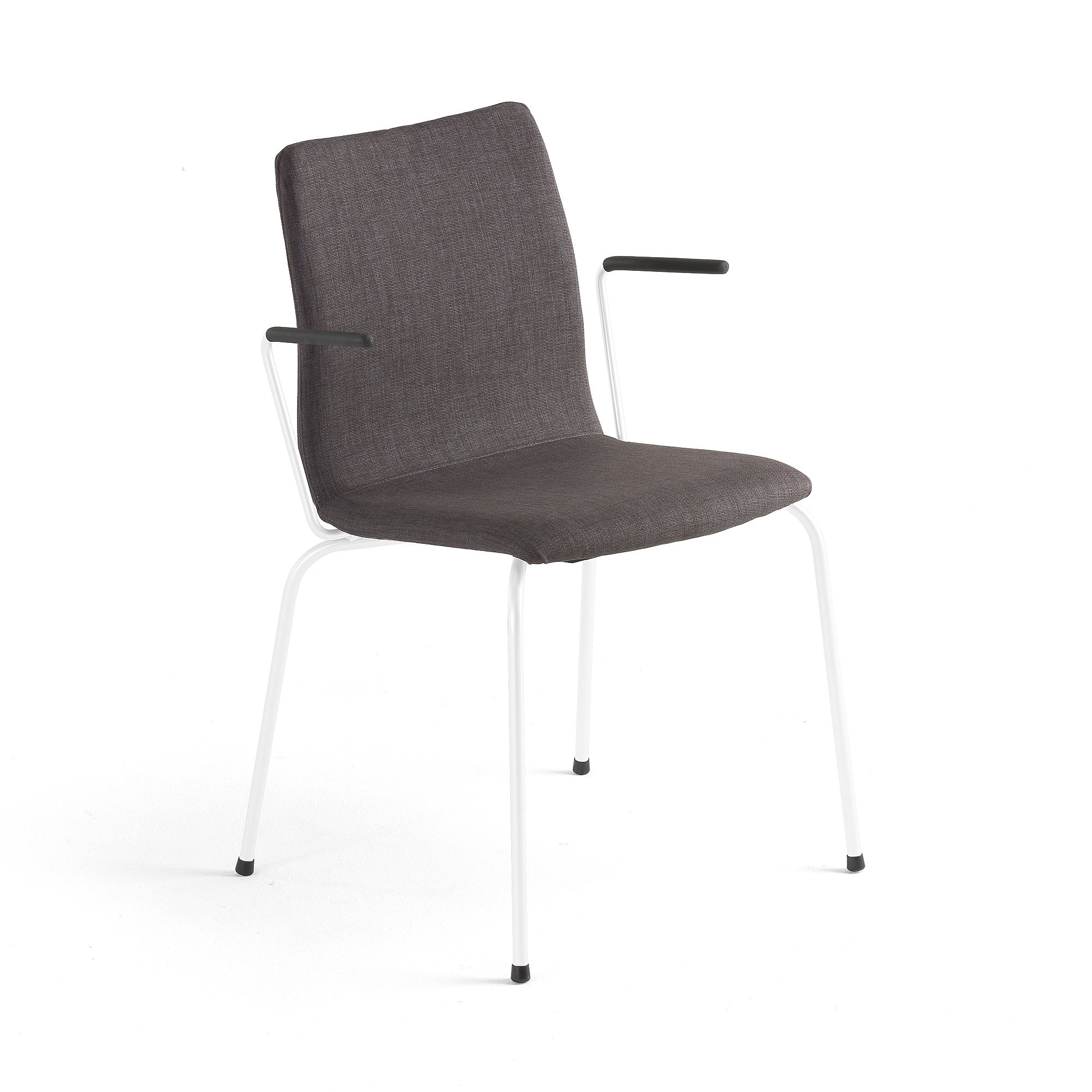 E-shop Konferenčná stolička OTTAWA, s opierkami rúk, šedá tkanina, biela