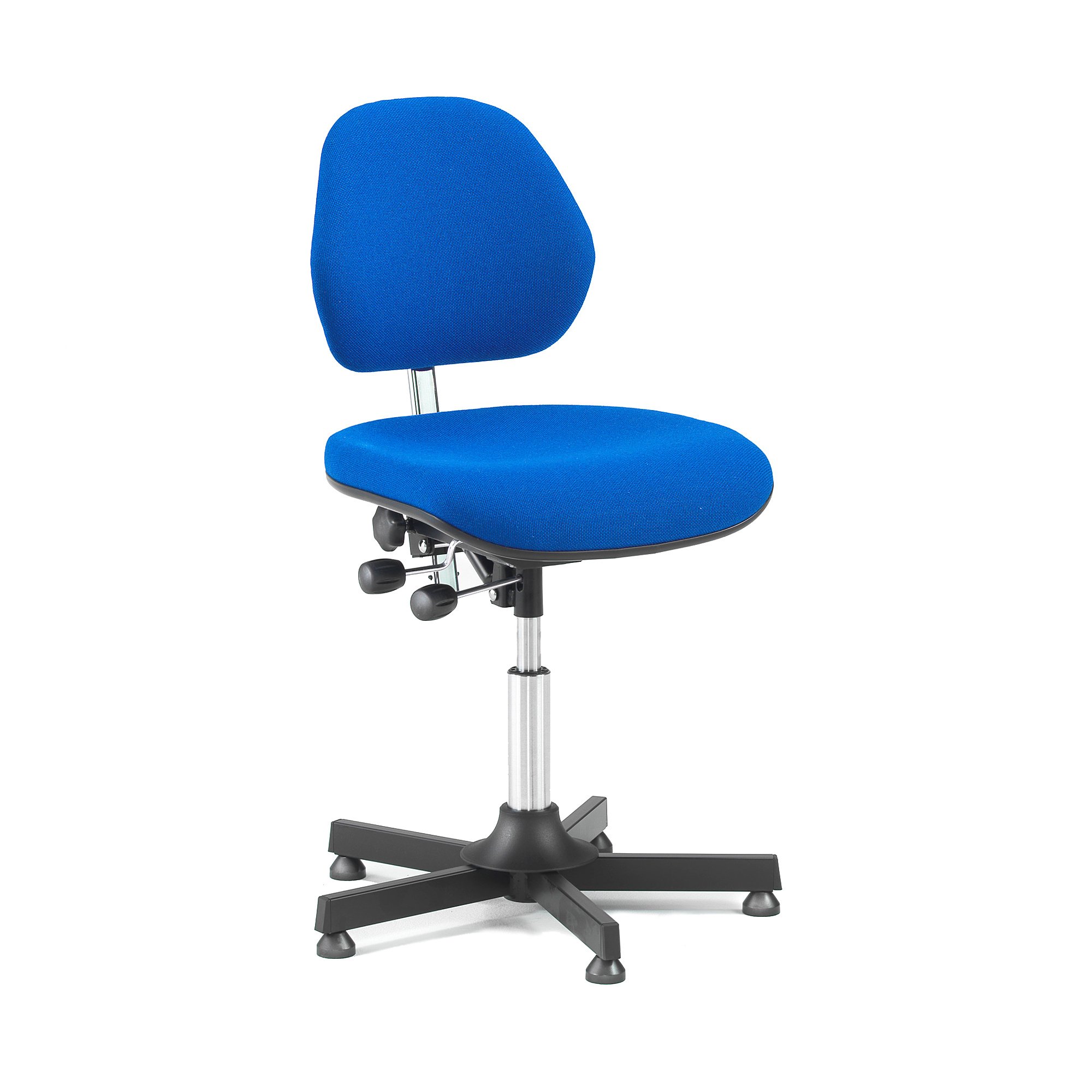 E-shop Pracovná dielenská stolička AUGUSTA, výška 475-600 mm, modrá