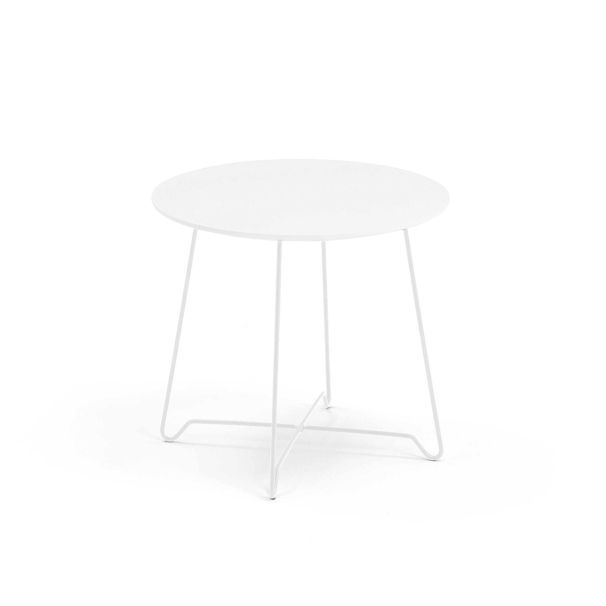 Konferenční stolek IRIS, Ø500 mm, bílá, bílá deska