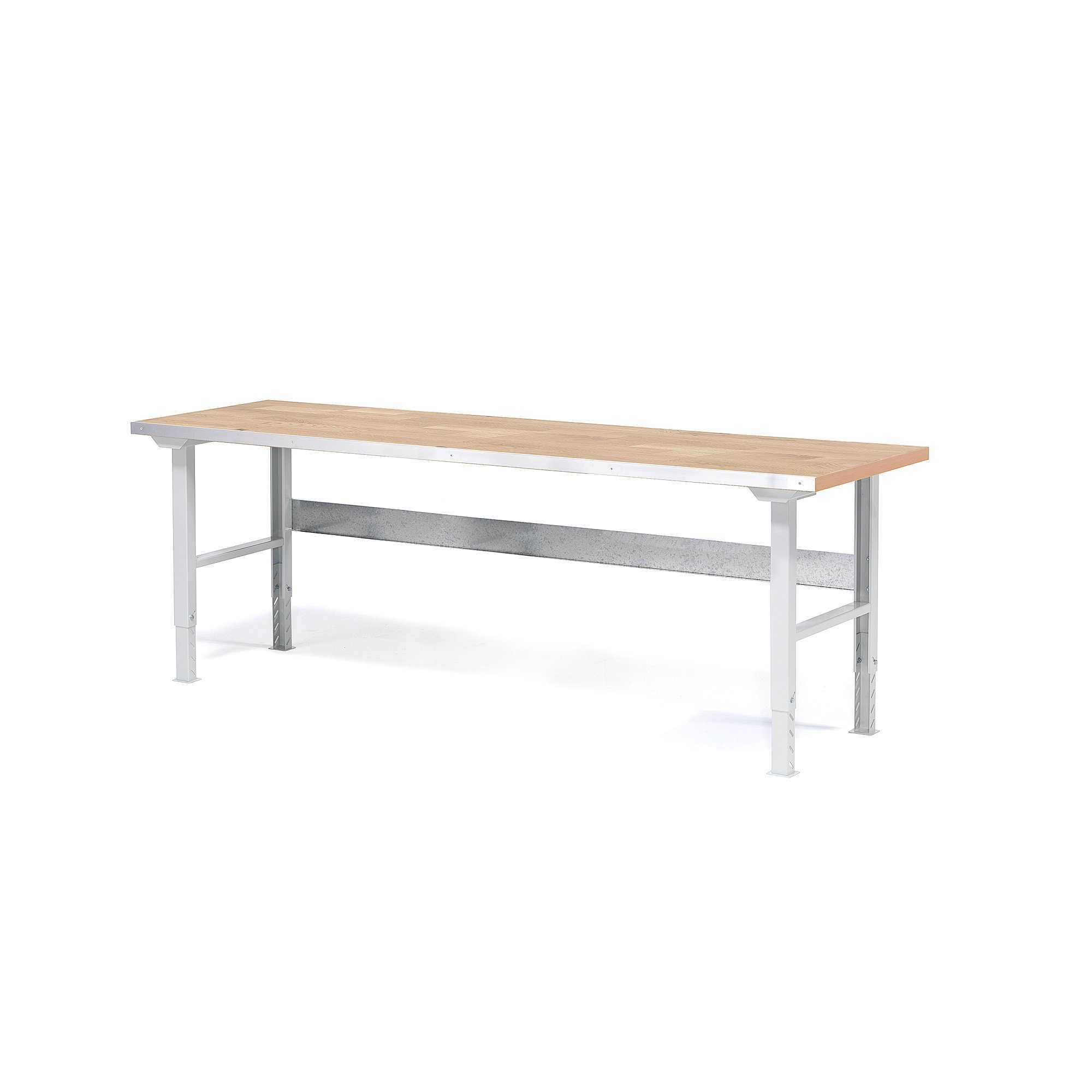 Levně Dílenský stůl SOLID, 2000x800 mm, nosnost 750 kg, dubový povrch
