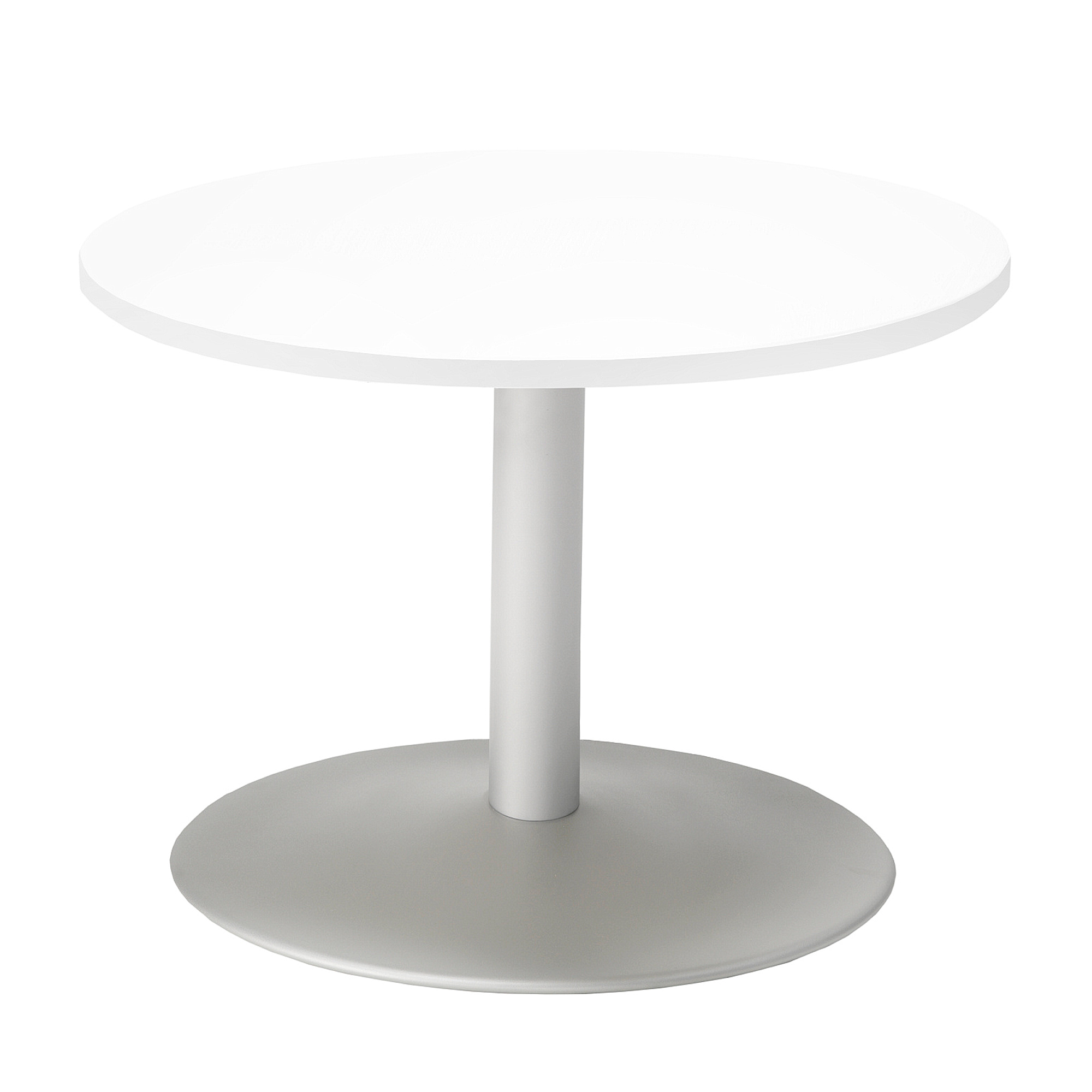 Konferenční stolek MONTY, Ø700 mm, bílá/hliníkově šedá