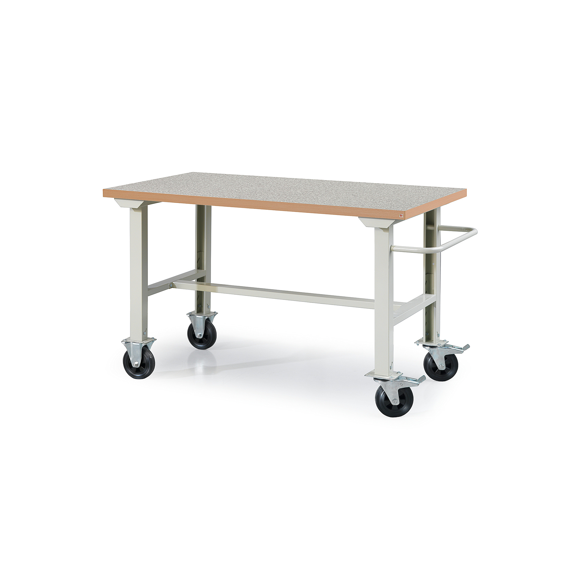 Arbetsbänk SOLID på hjul, 1500x800 mm, vinyl - lösningsmedel