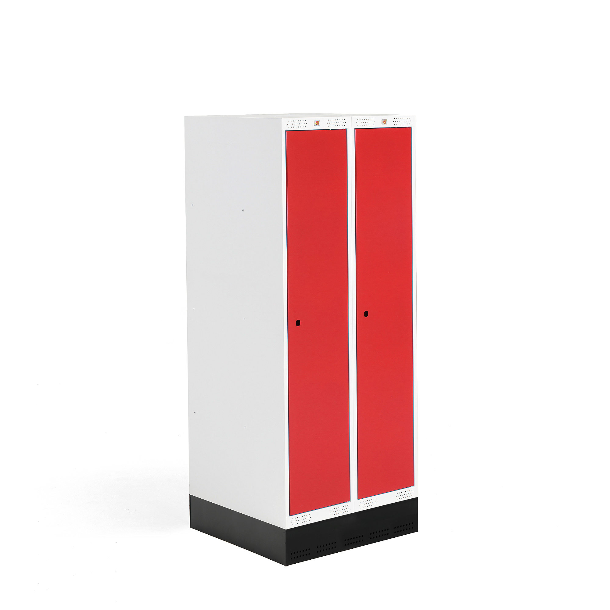 Šatní skříňka ROZ, 2 sekce, se soklem, 1510x600x550 mm, červená