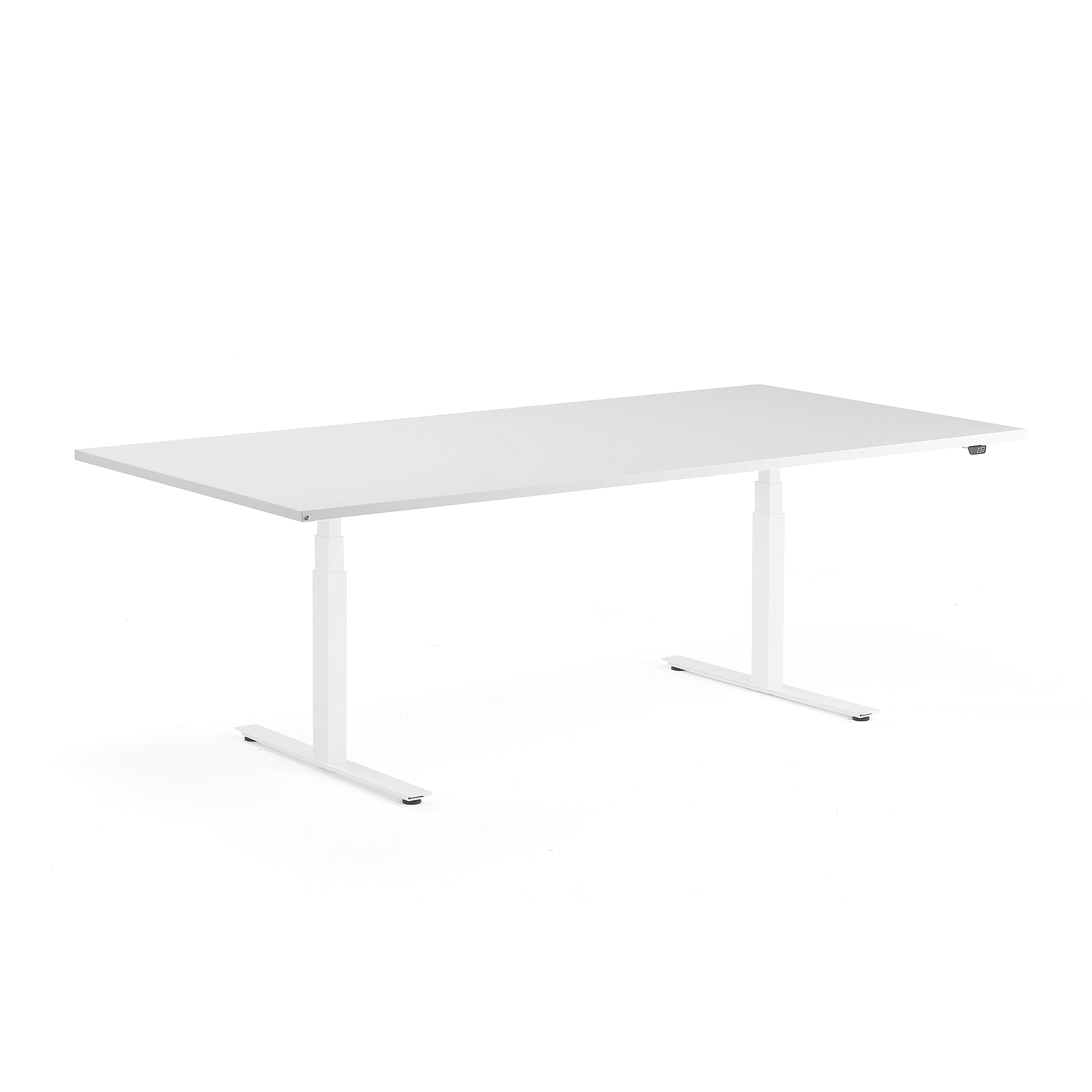Rokovací výškovo nastaviteľný stôl MODULUS, 2400x1200 mm, biela/biela