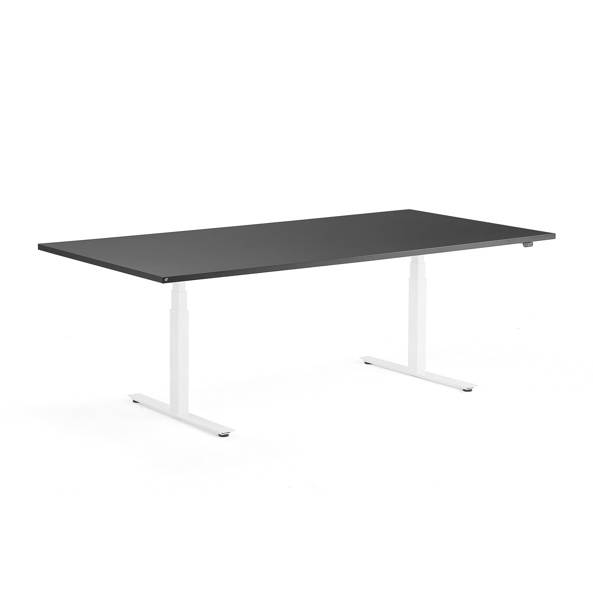 Rokovací výškovo nastaviteľný stôl MODULUS, 2400x1200 mm, biela/čierna