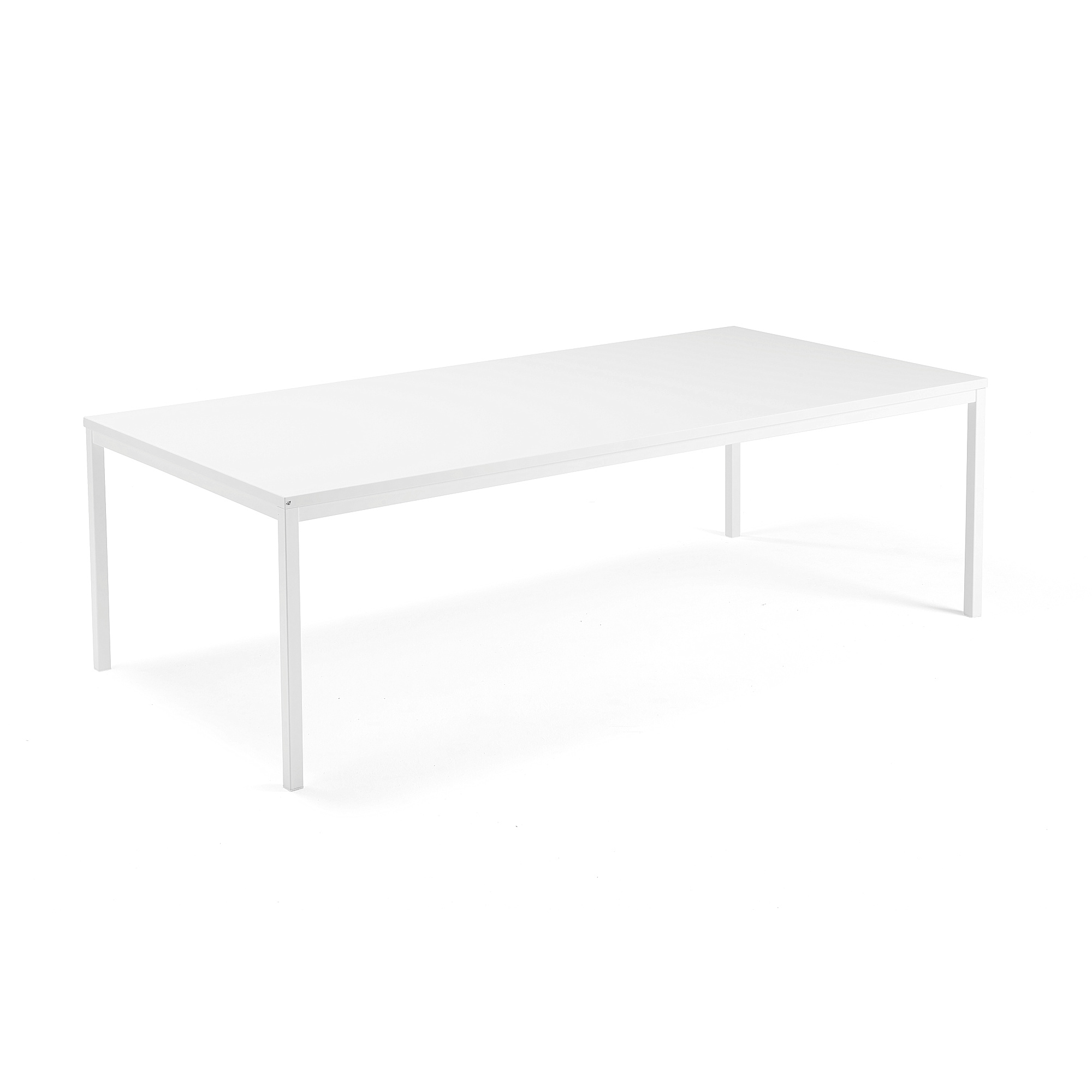 Rokovací stôl QBUS, 2400x1200 mm, 4 nohy, biela / biela