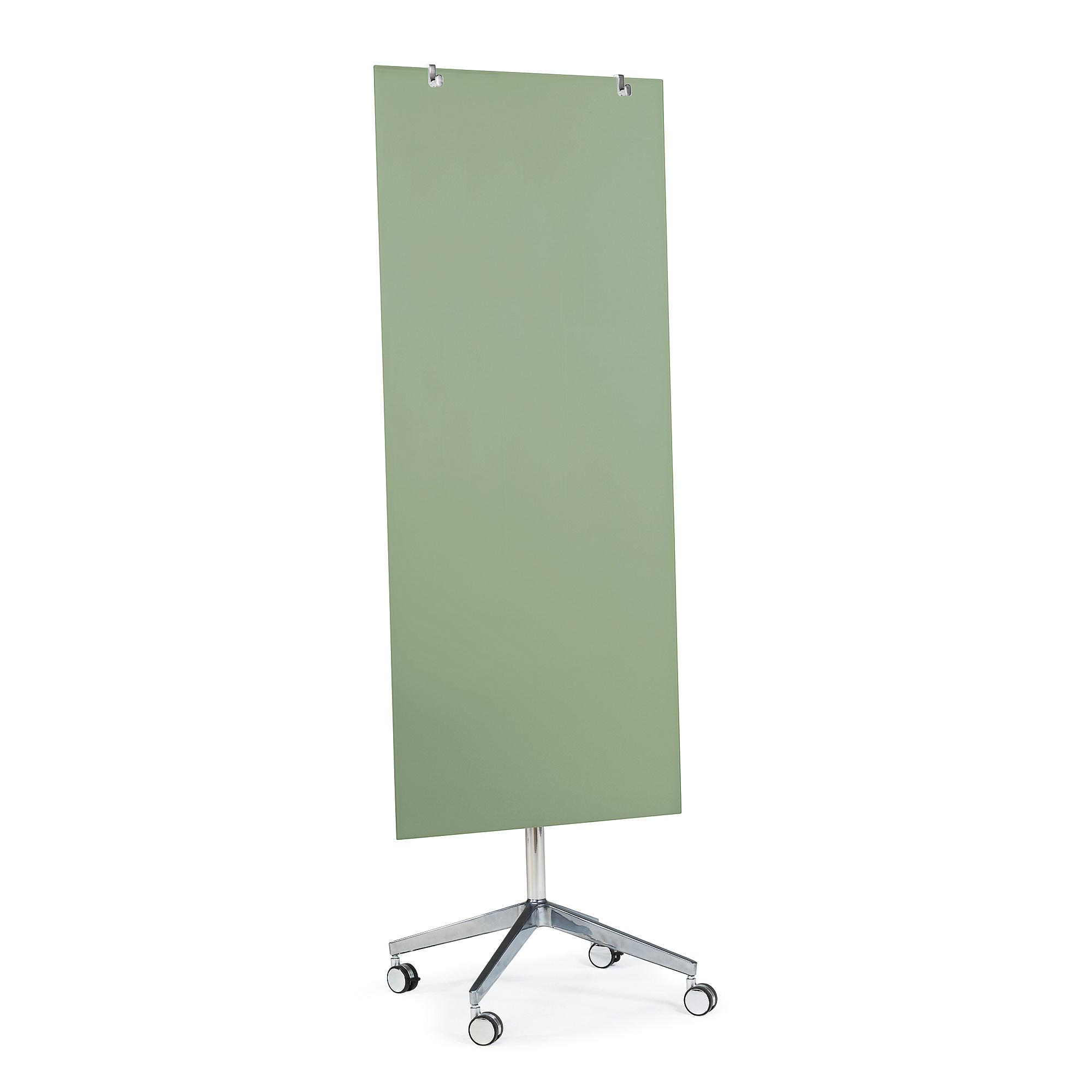 E-shop Mobilná sklenená magnetická tabuľa STELLA, 650x1575 mm, pastelová zelená