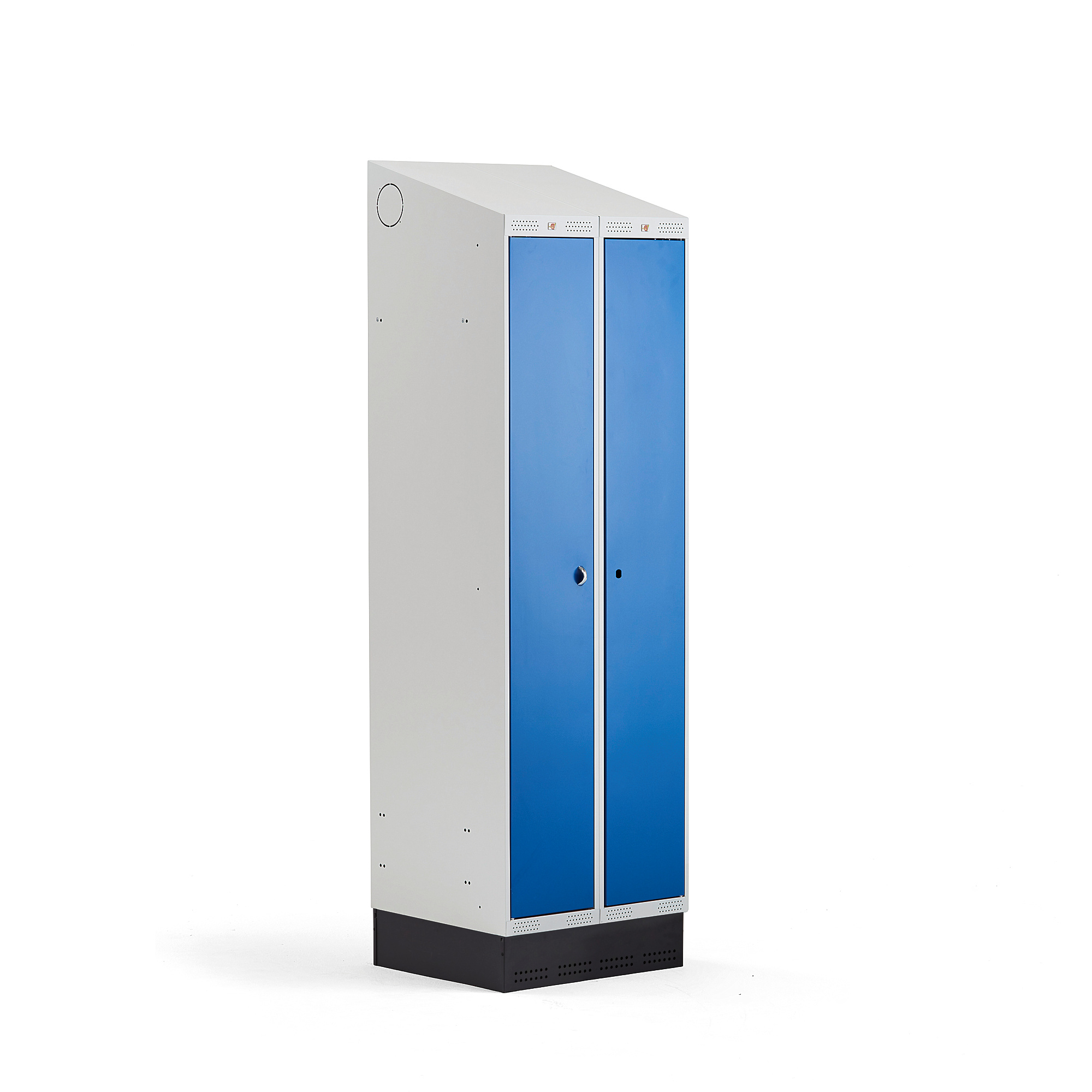 Šatňová skrinka CLASSIC COMBO, so soklom, 2 dvere, 2050x600x550 mm, modrá