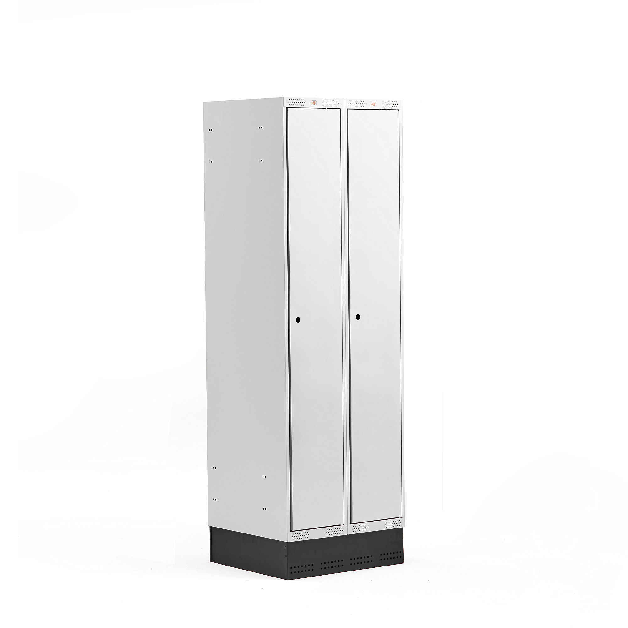 Šatní skříňka CLASSIC, se soklem, 2 sekce, 1890x600x550 mm, šedé dveře