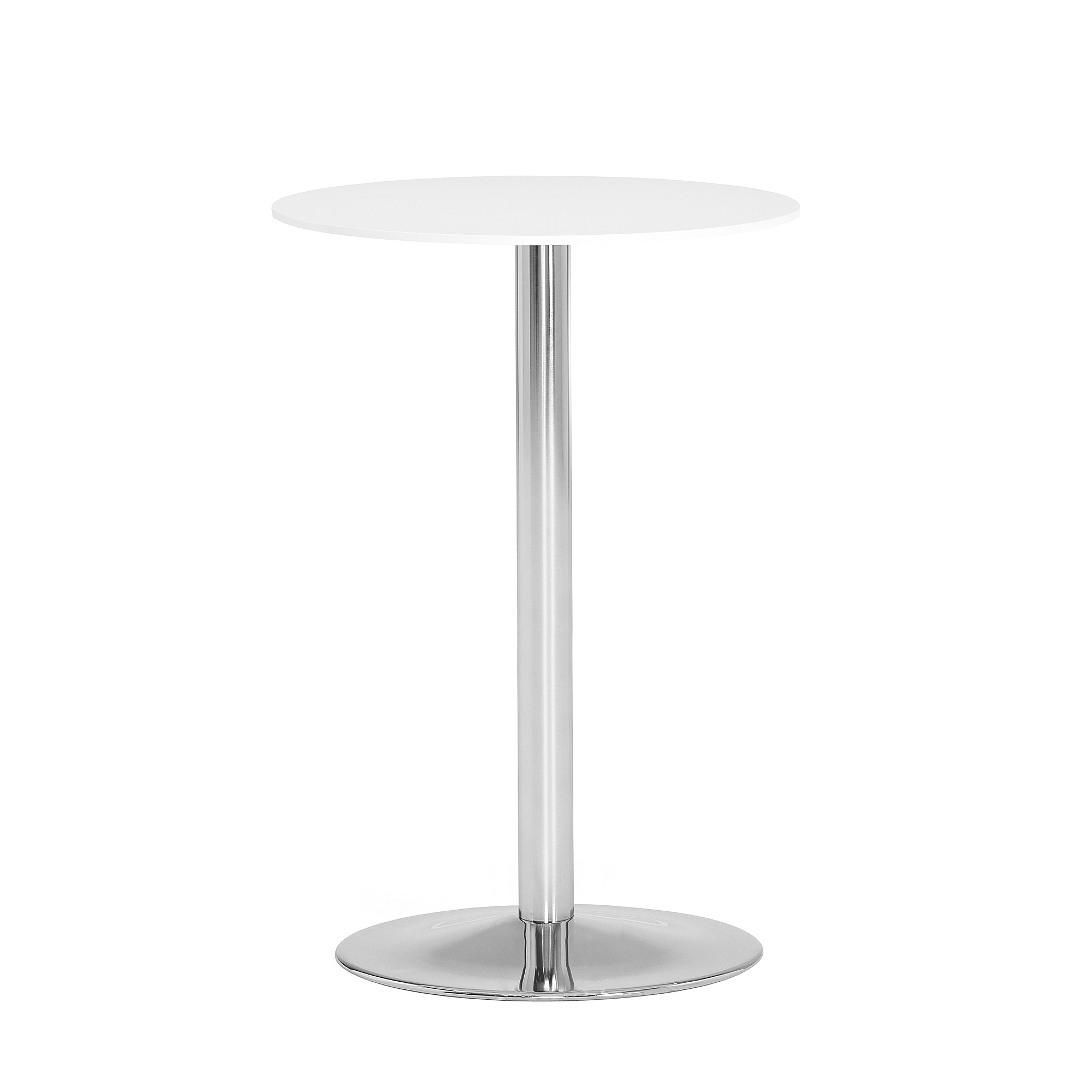Barový stůl LILY, Ø 700 mm, bílá/chrom