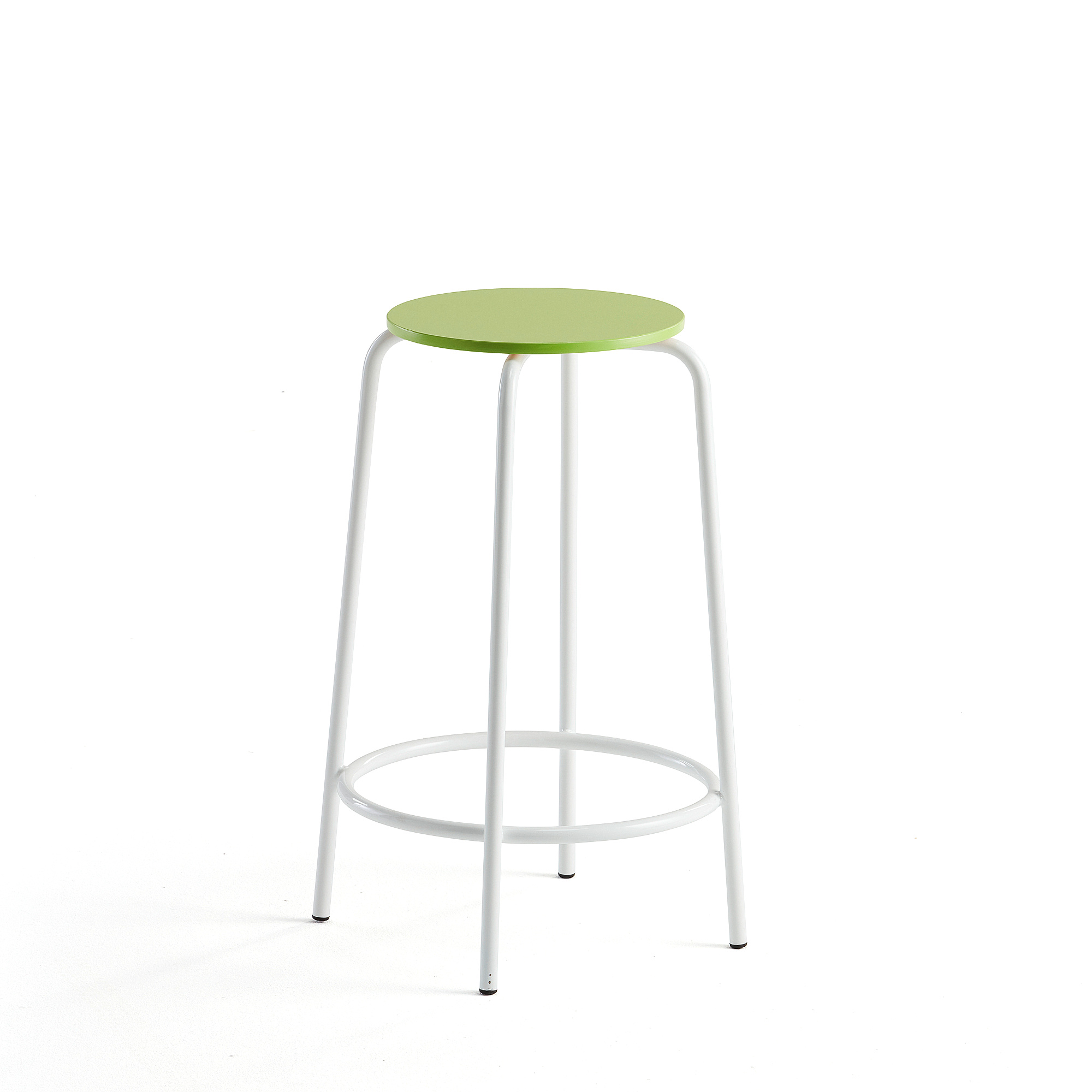 E-shop Barová stolička TIMMY, biely rám, zelený sedák, V 630 mm
