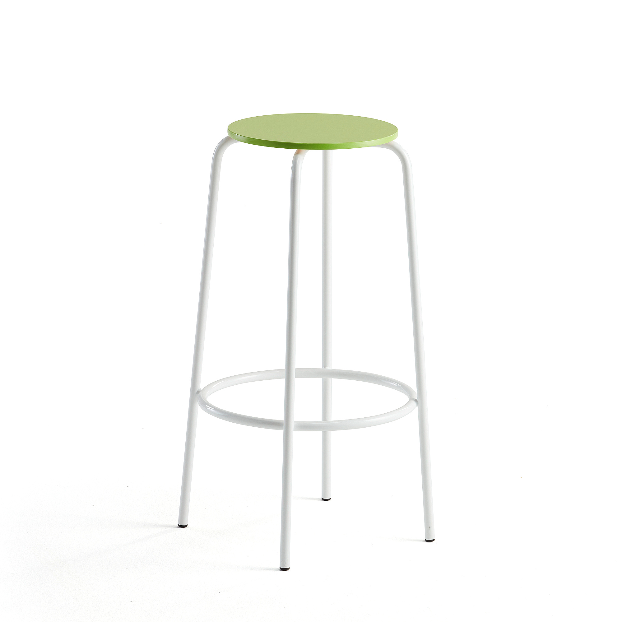 Barová židle TIMMY, výška 730 mm, bílé nohy, zelený sedák