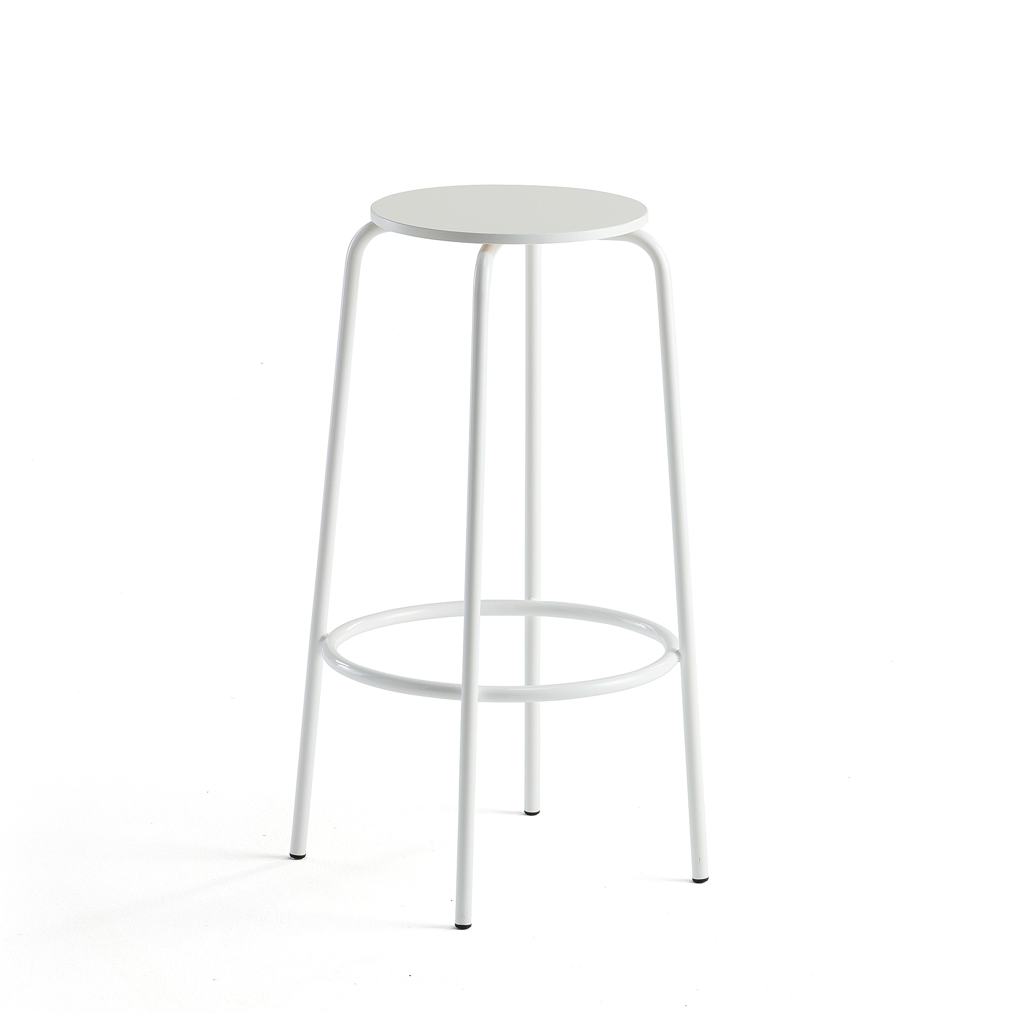 E-shop Barová stolička TIMMY, biely rám, biely sedák, V 730 mm