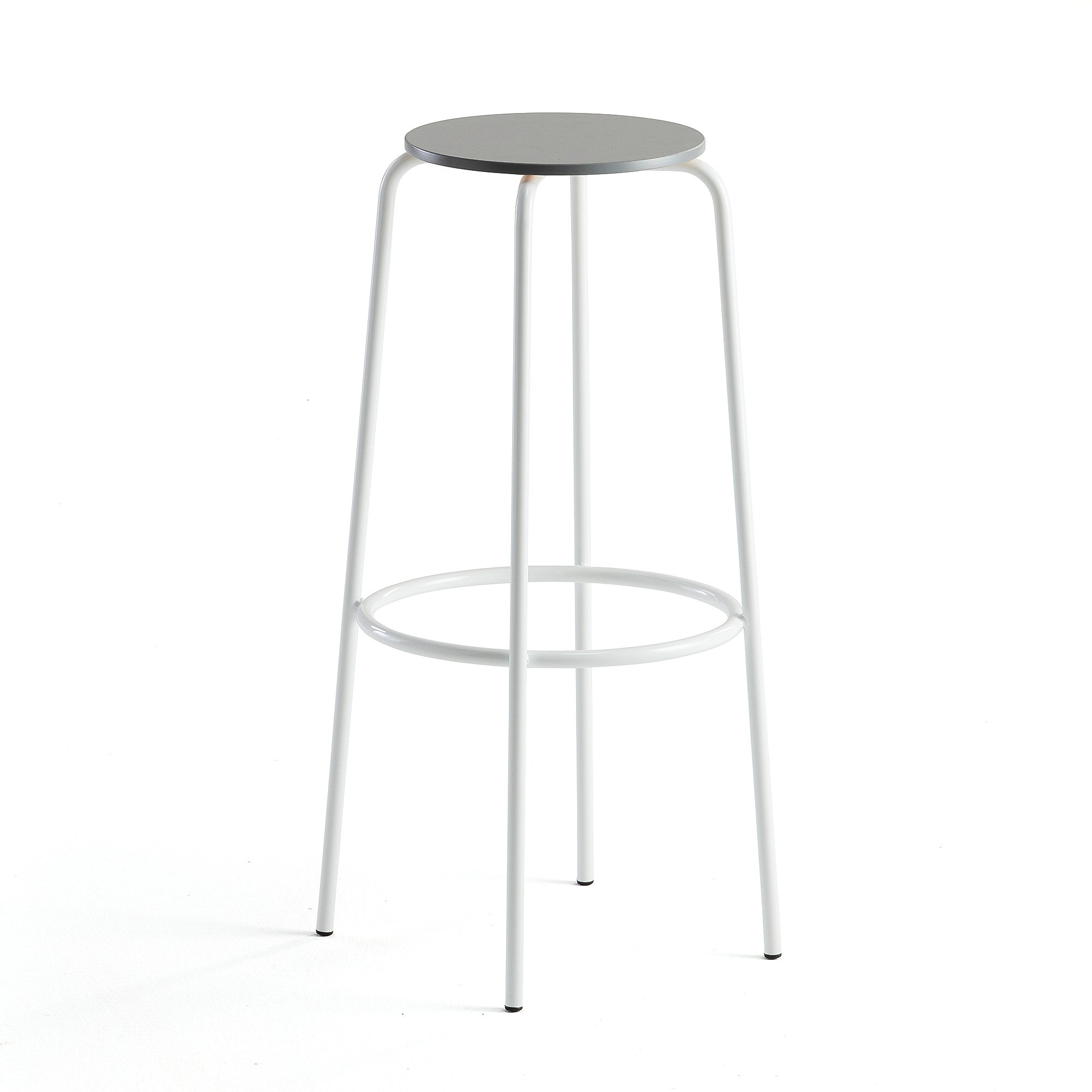 E-shop Barová stolička TIMMY, biely rám, svetlošedý sedák, V 830 mm